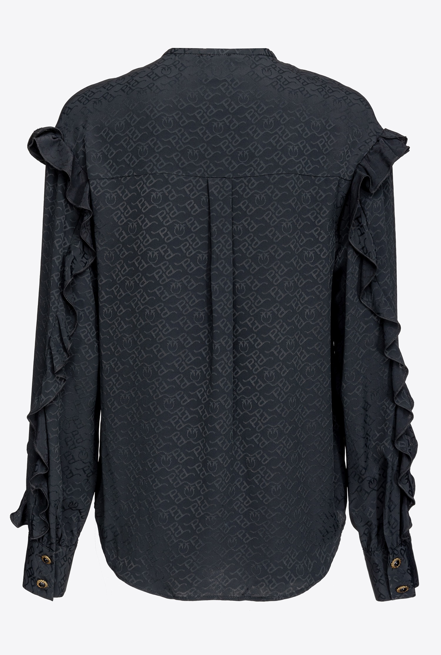 Silk jacquard blouse with logo