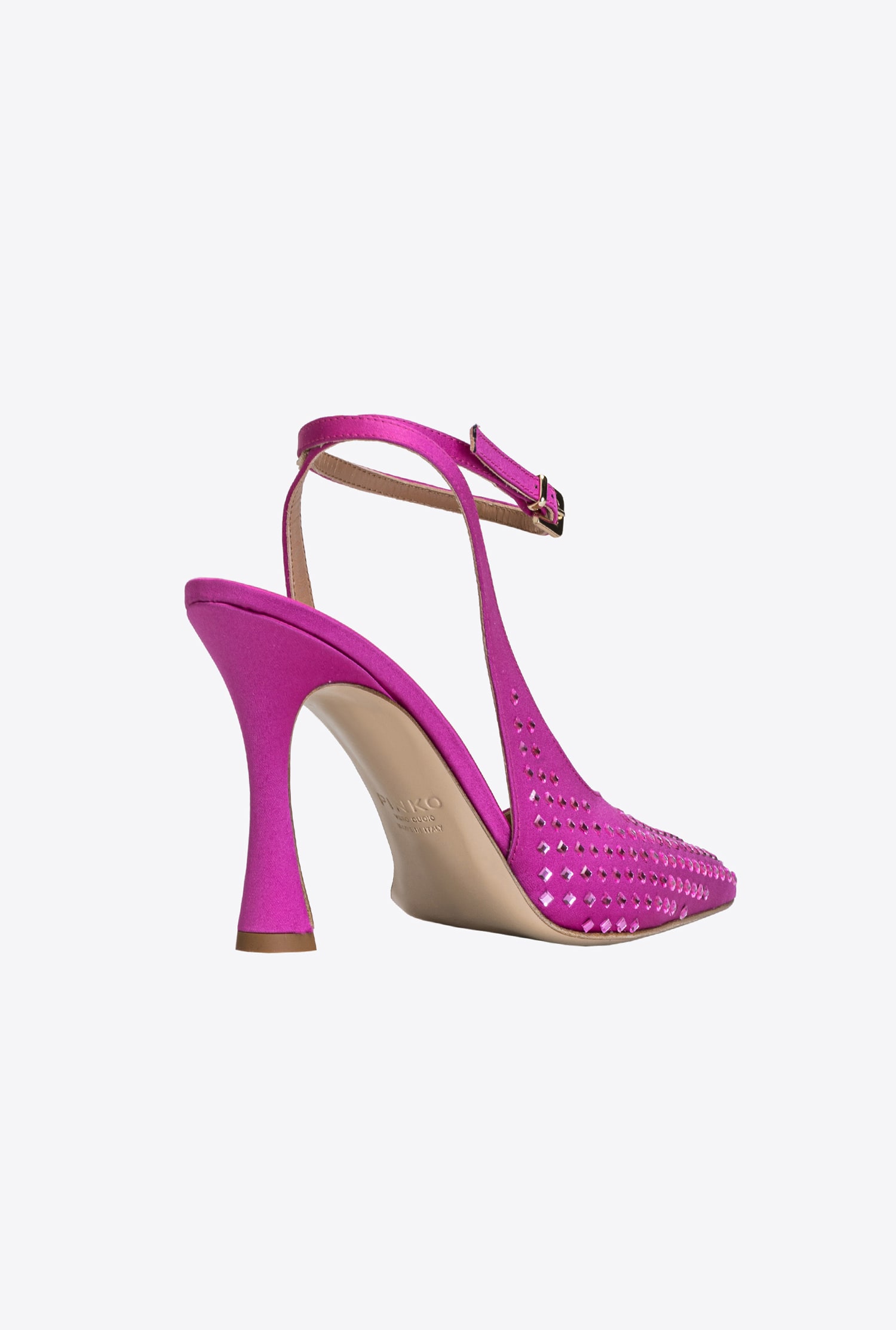 Heeled slingbacks with rhinestones