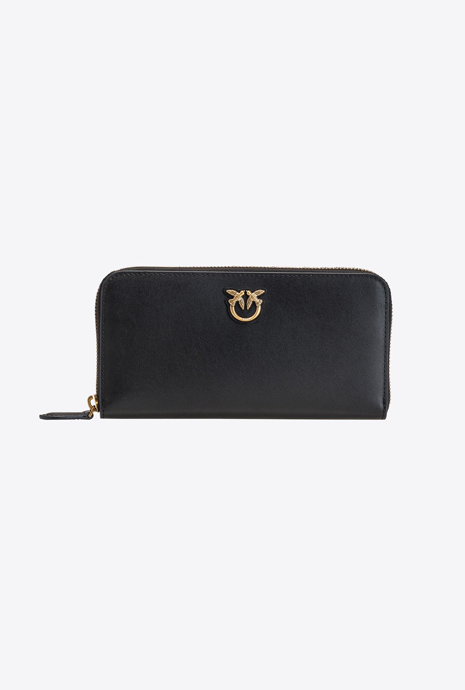 Zip-around leather wallet
