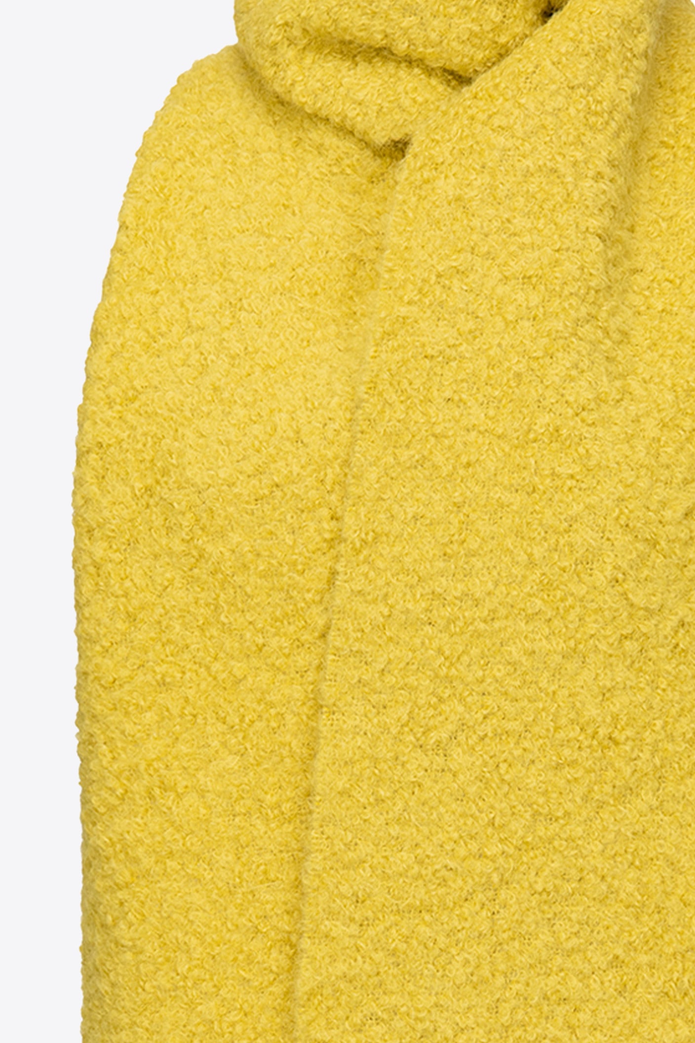 Bouclé fabric scarf with fringing