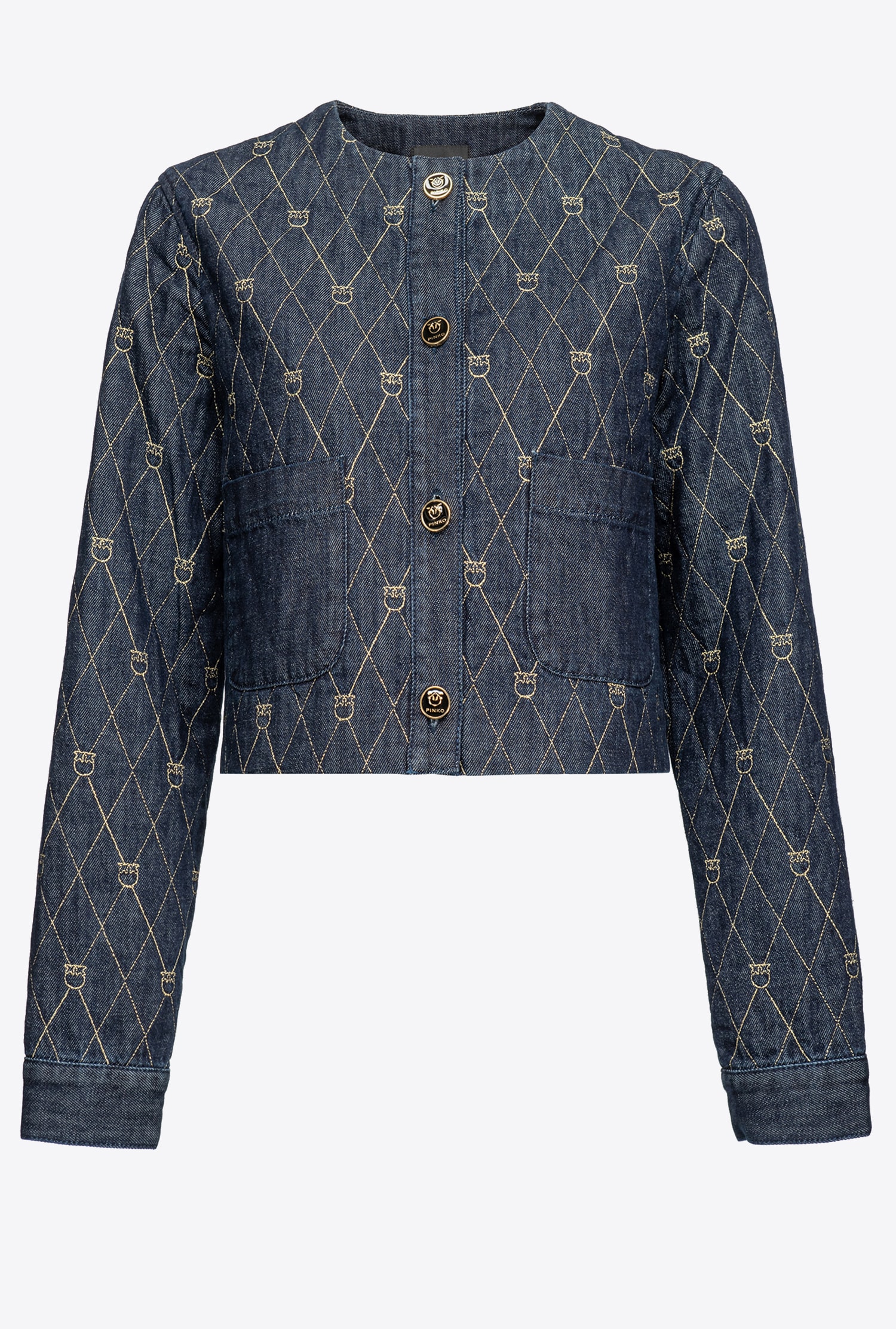 Quilted boxy denim jacket