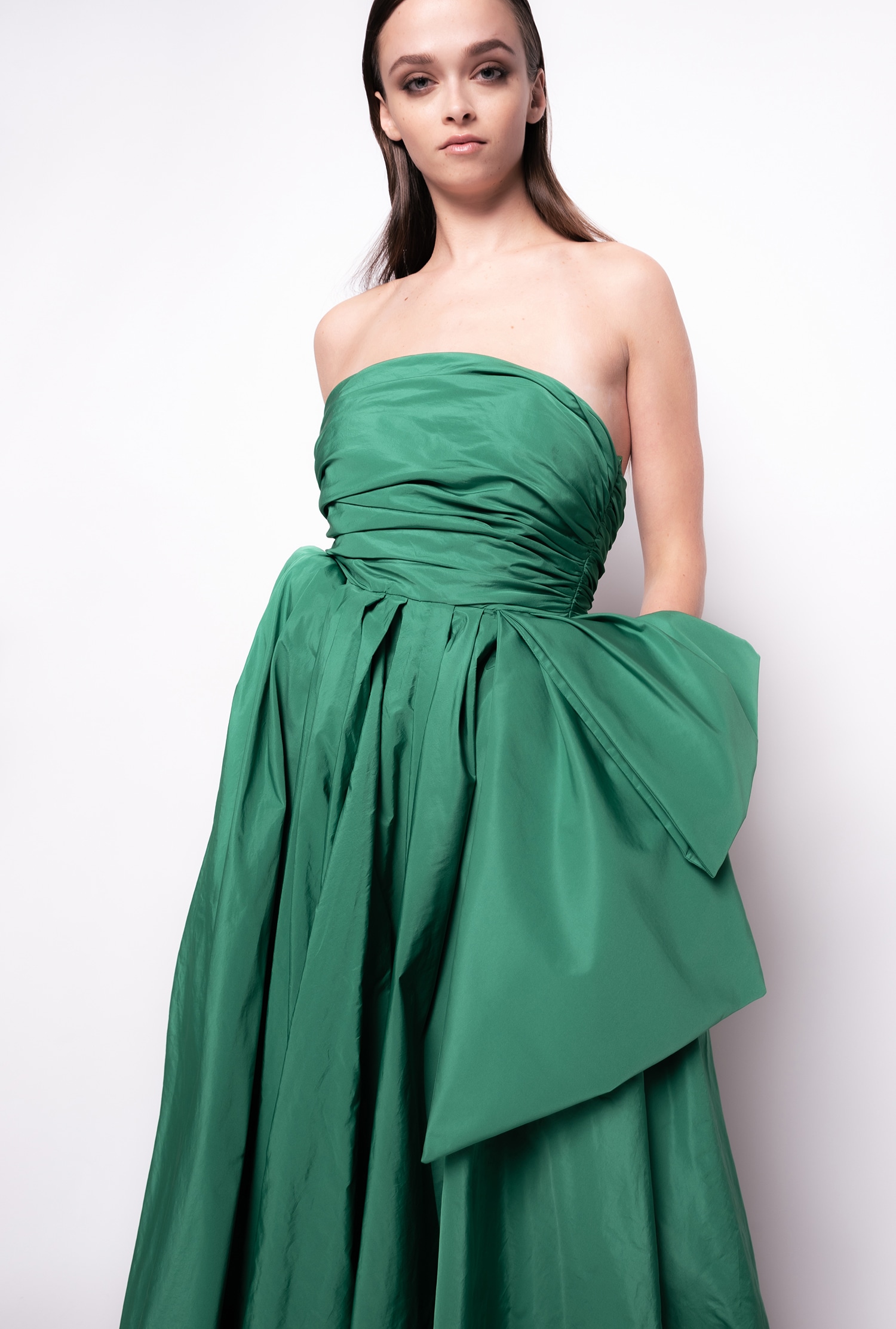 Long taffeta dress