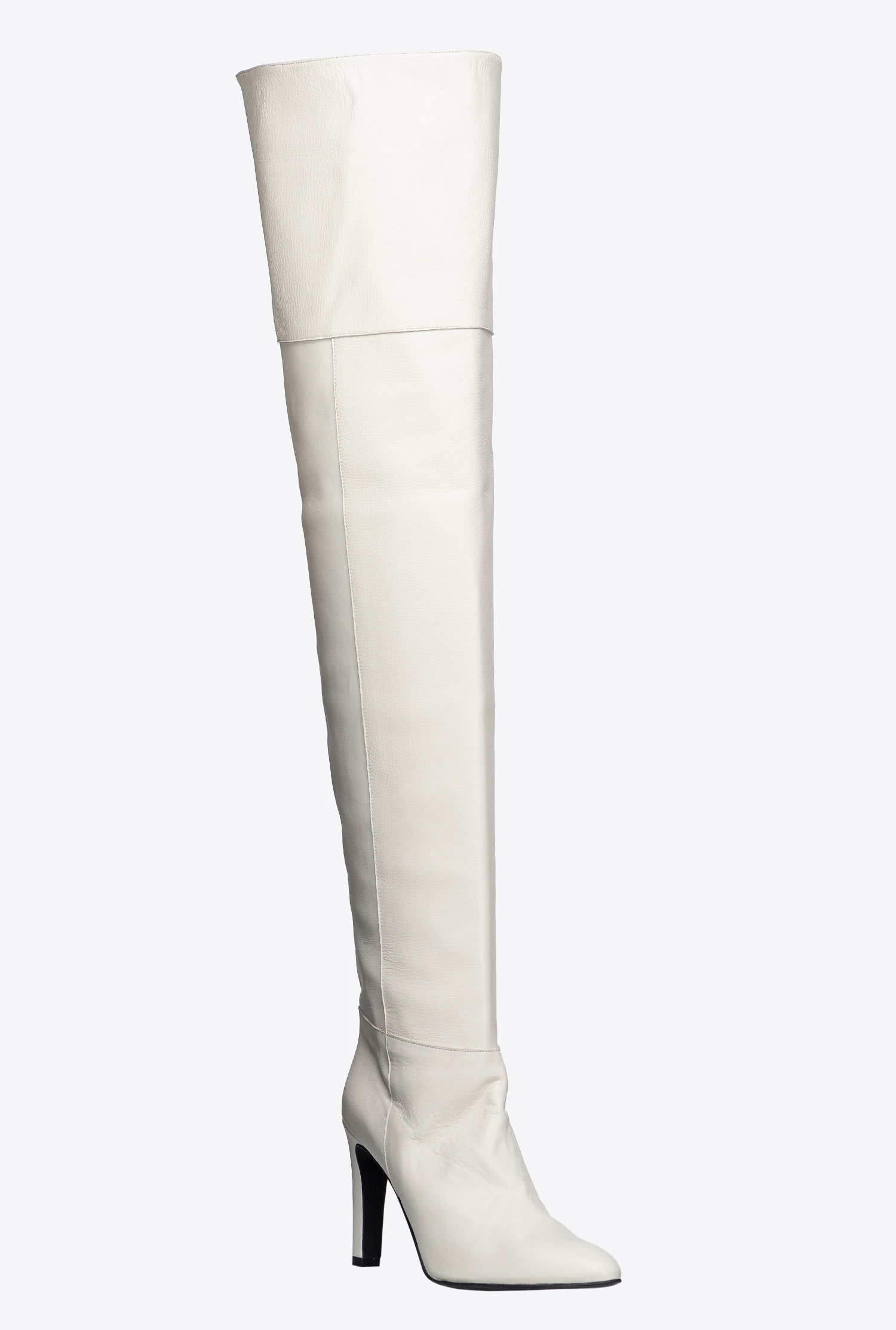 Thigh-high leather boots