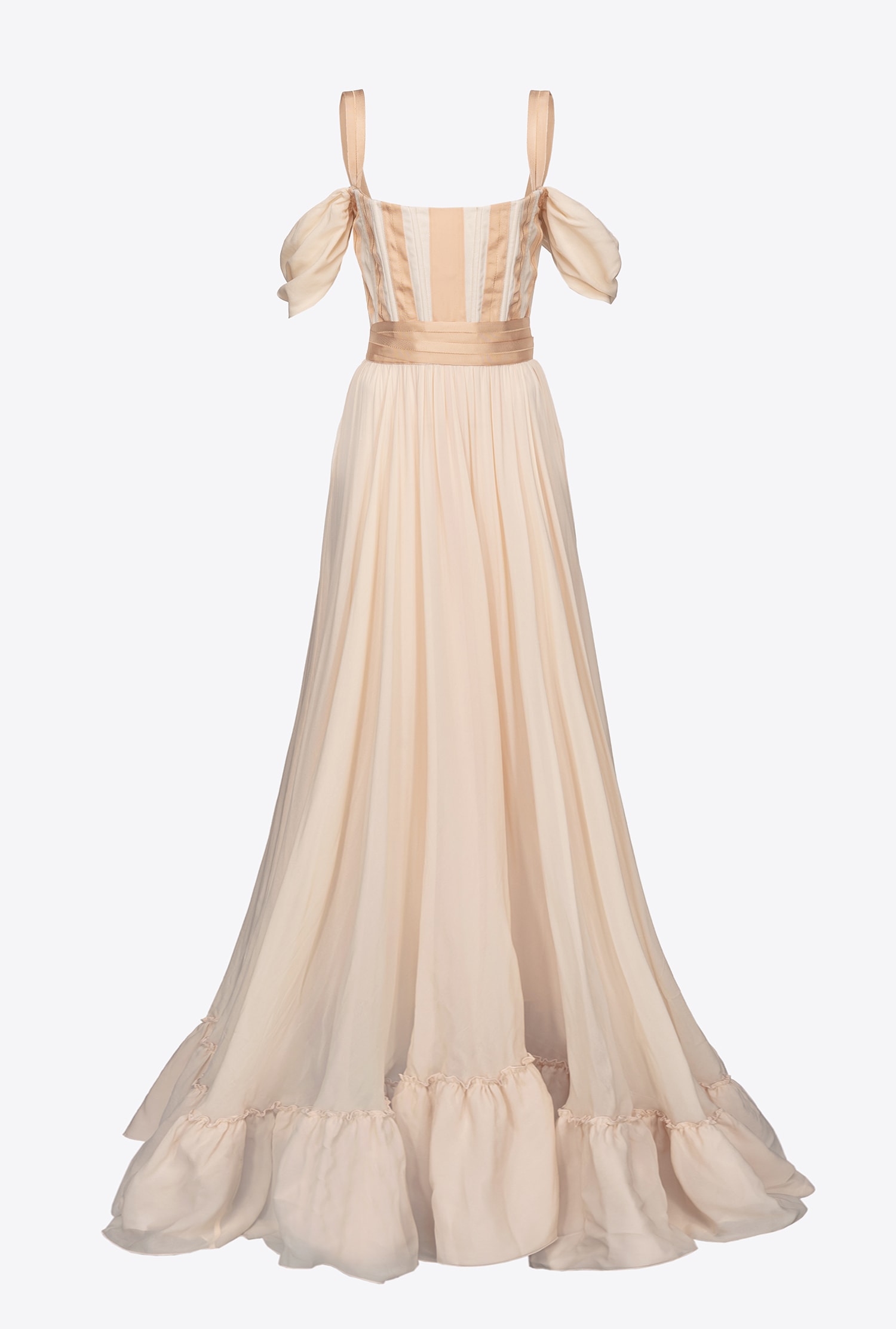 Long georgette bustier dress