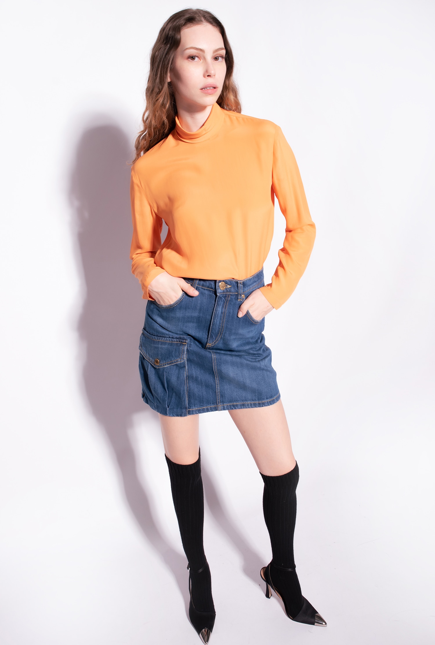 Polo-neck blouse