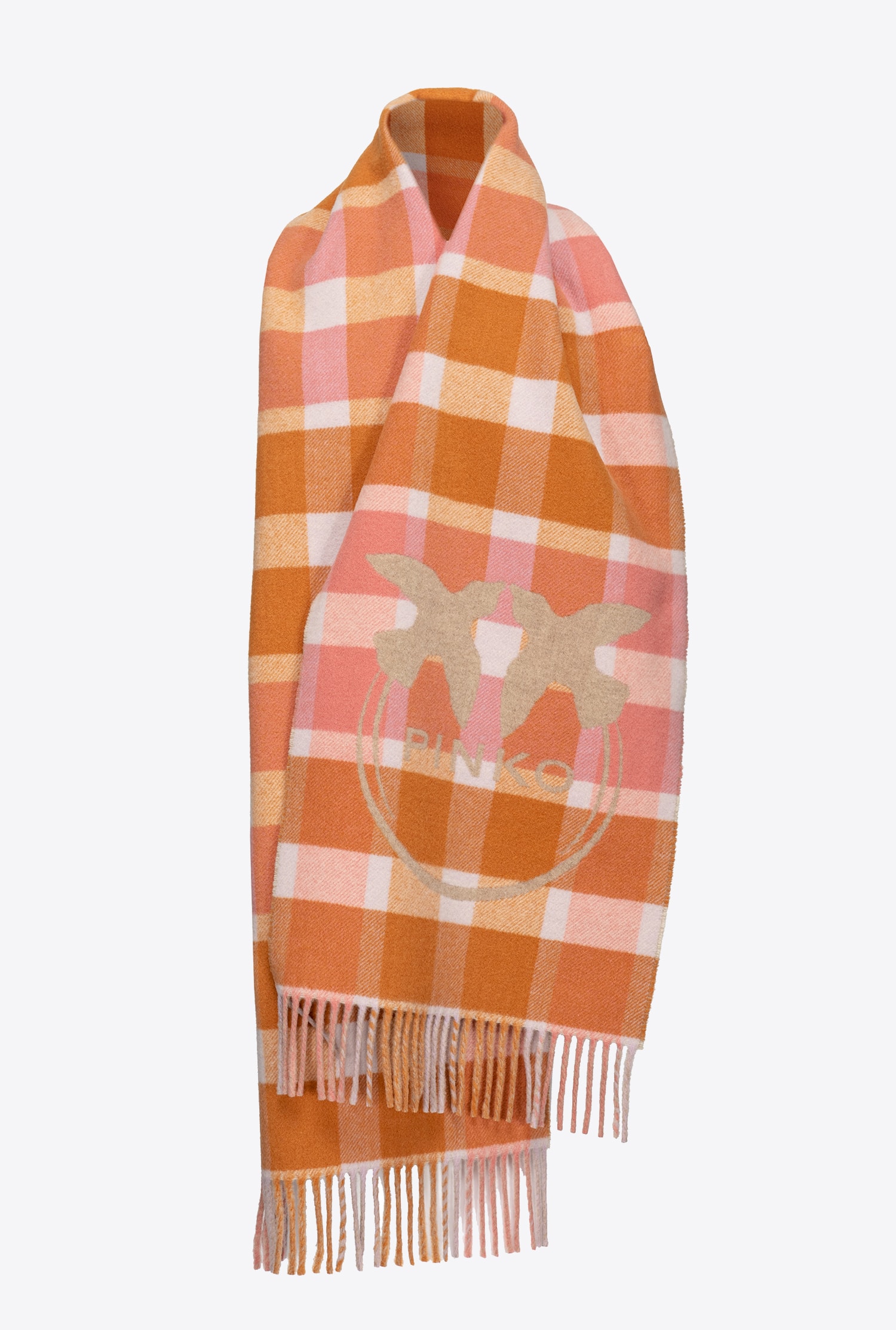 Check wool scarf