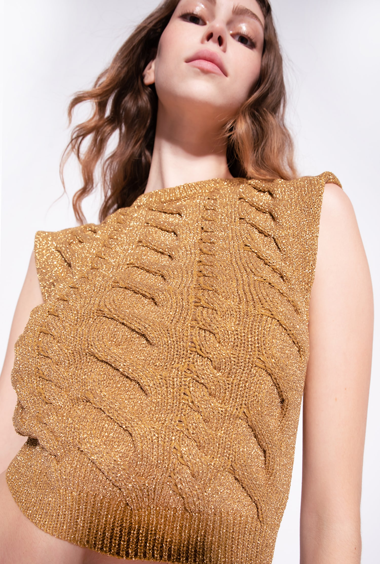 Knit lurex vest