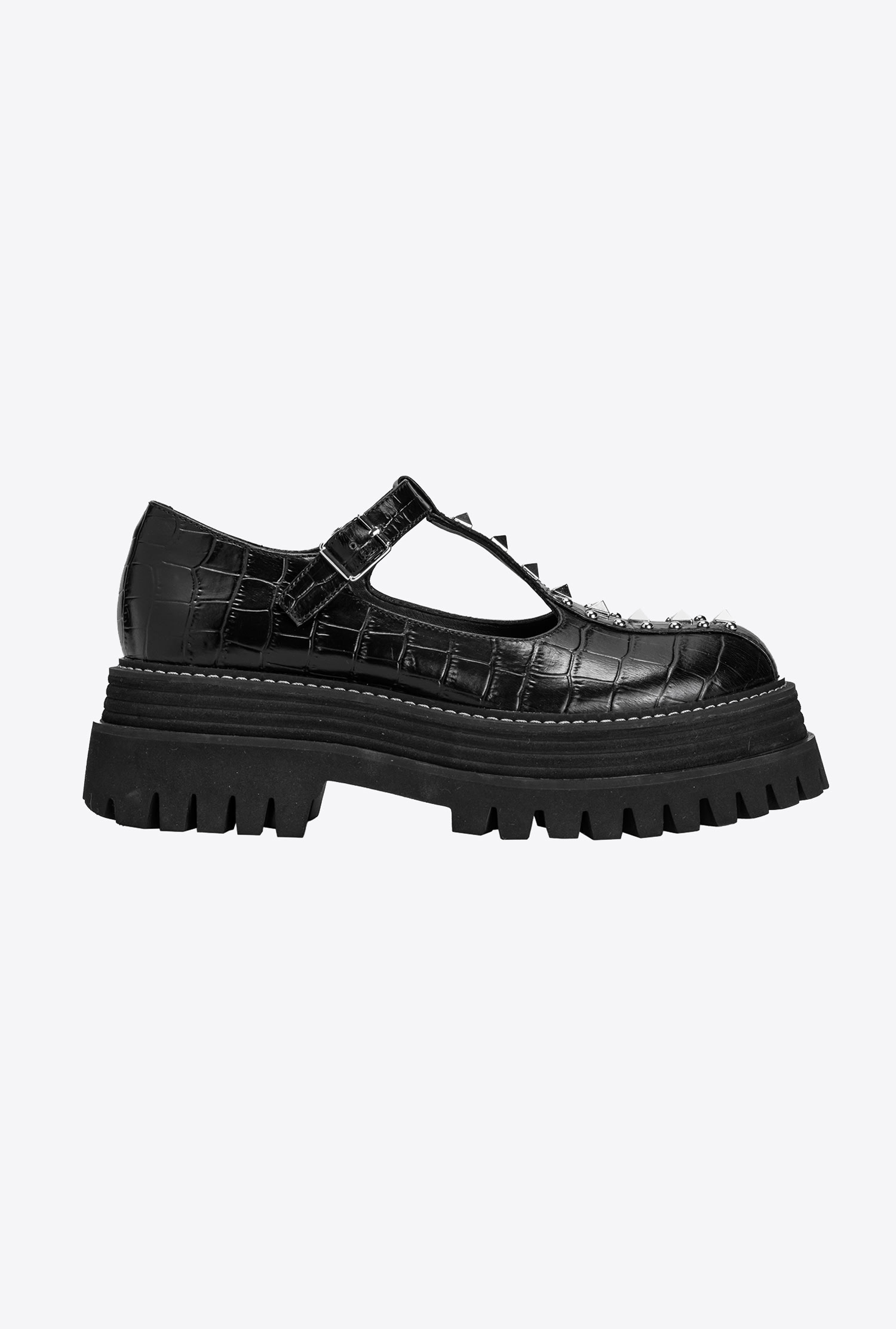 Leather Mary Janes with platform