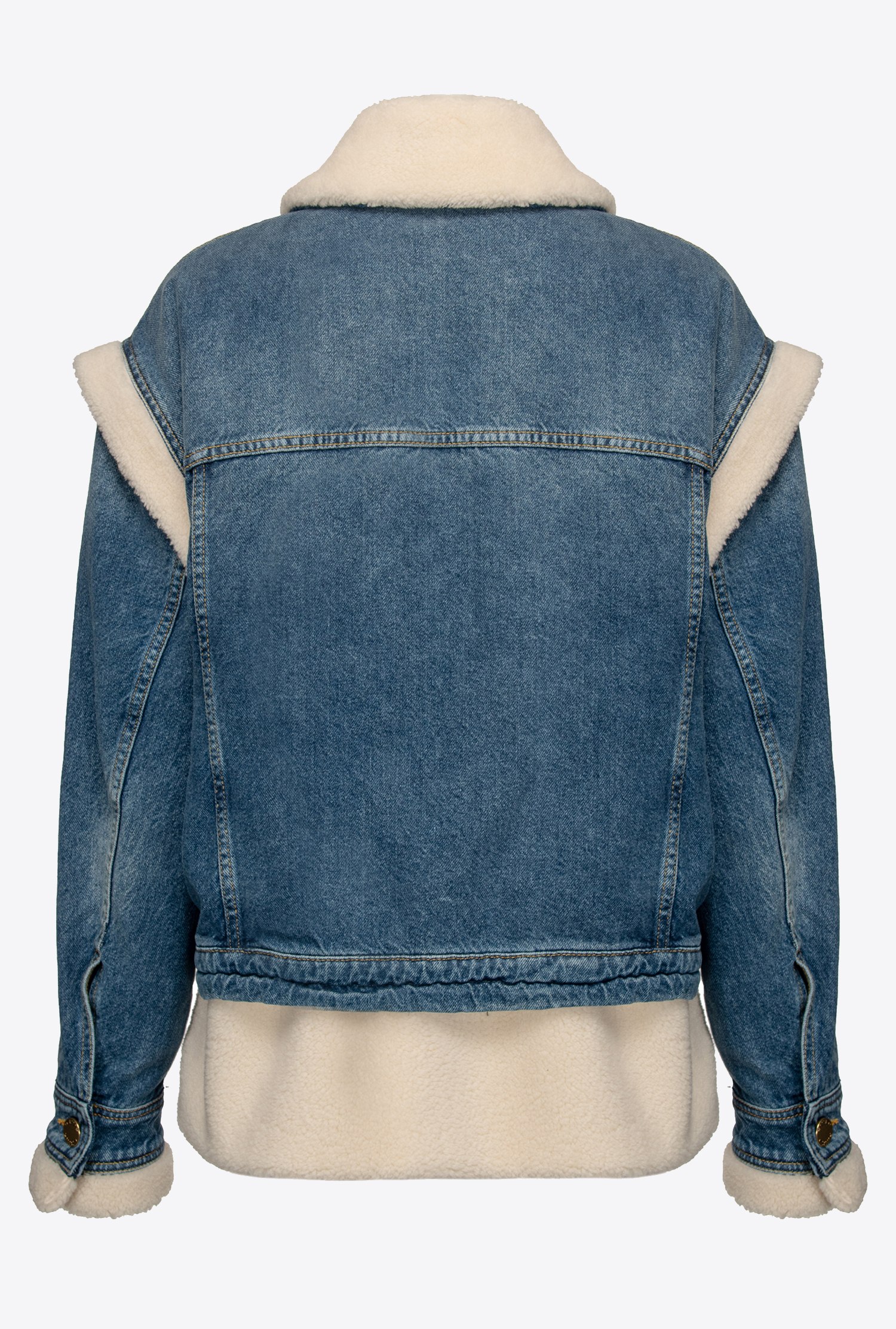 Denim and faux fur jacket
