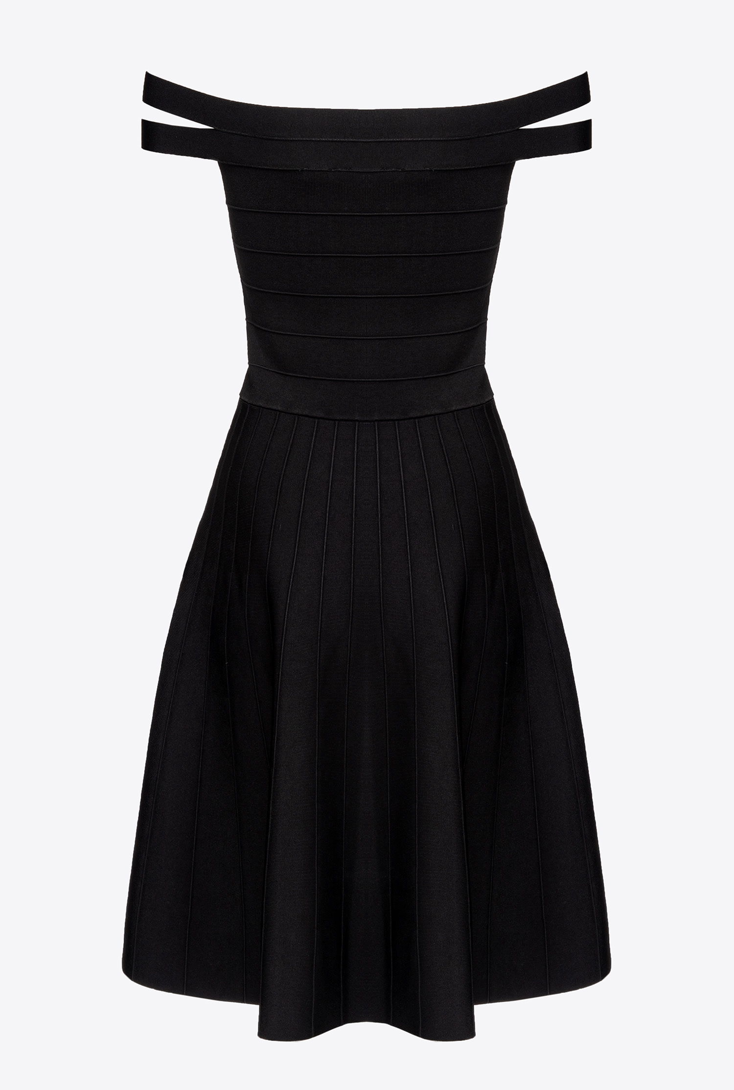 Knit dress with band pattern