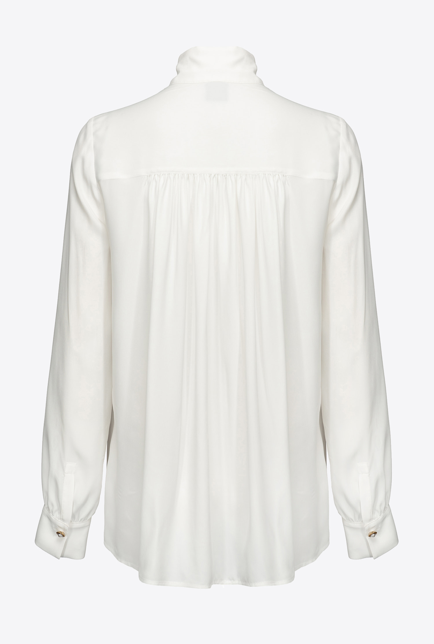 Silk-blend pussy-bow shirt