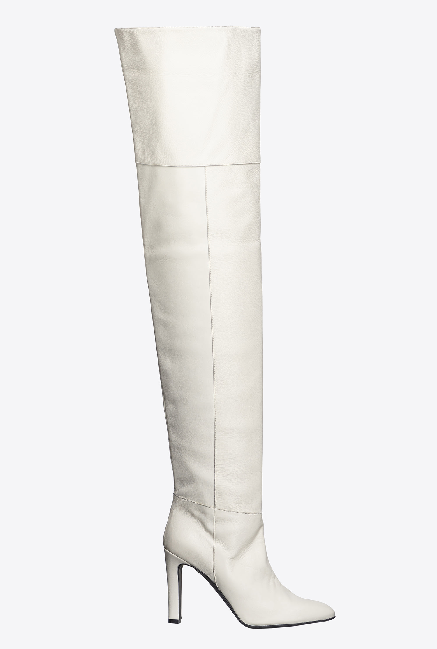 Thigh-high leather boots
