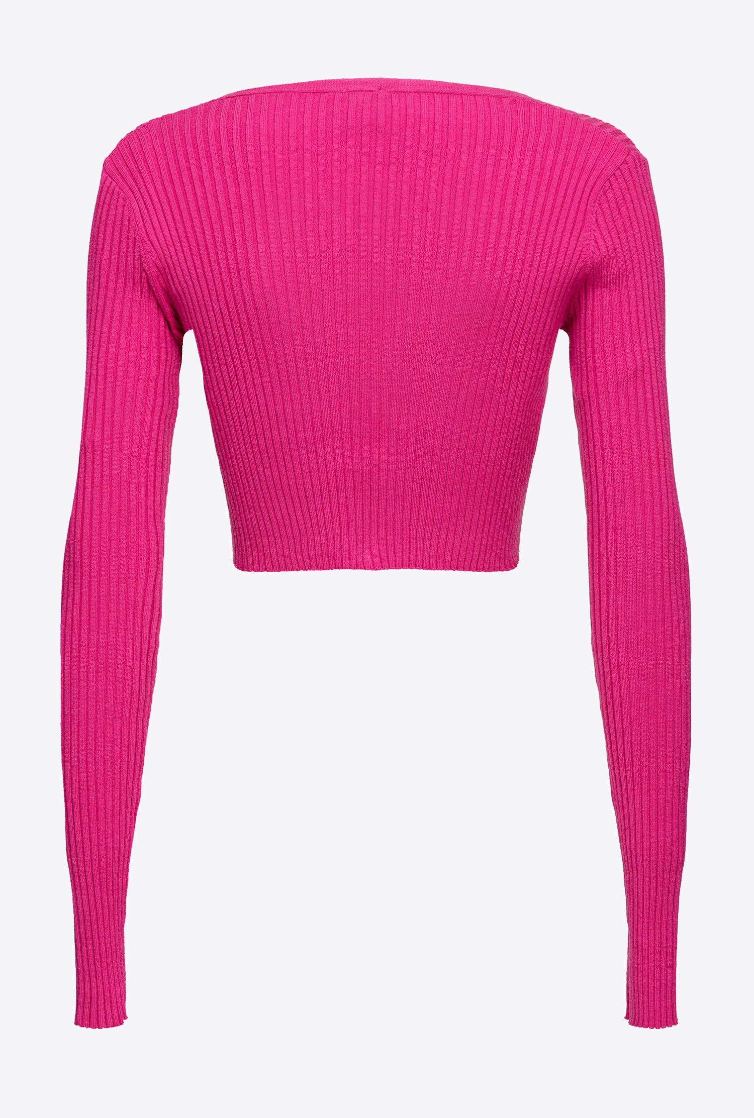 Cropped fine-rib cardigan