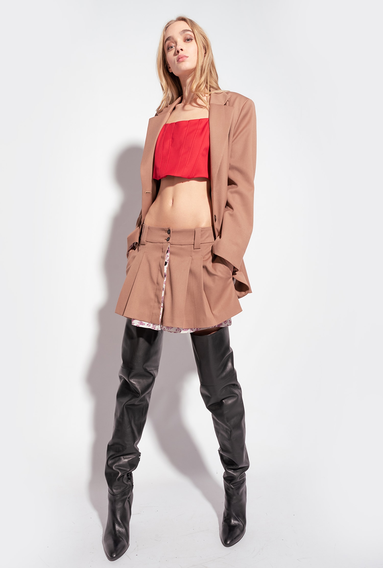 Pleated mini skirt