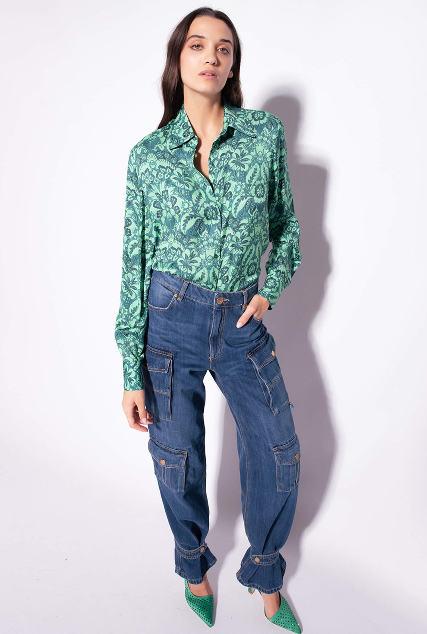 Floral jacquard shirt