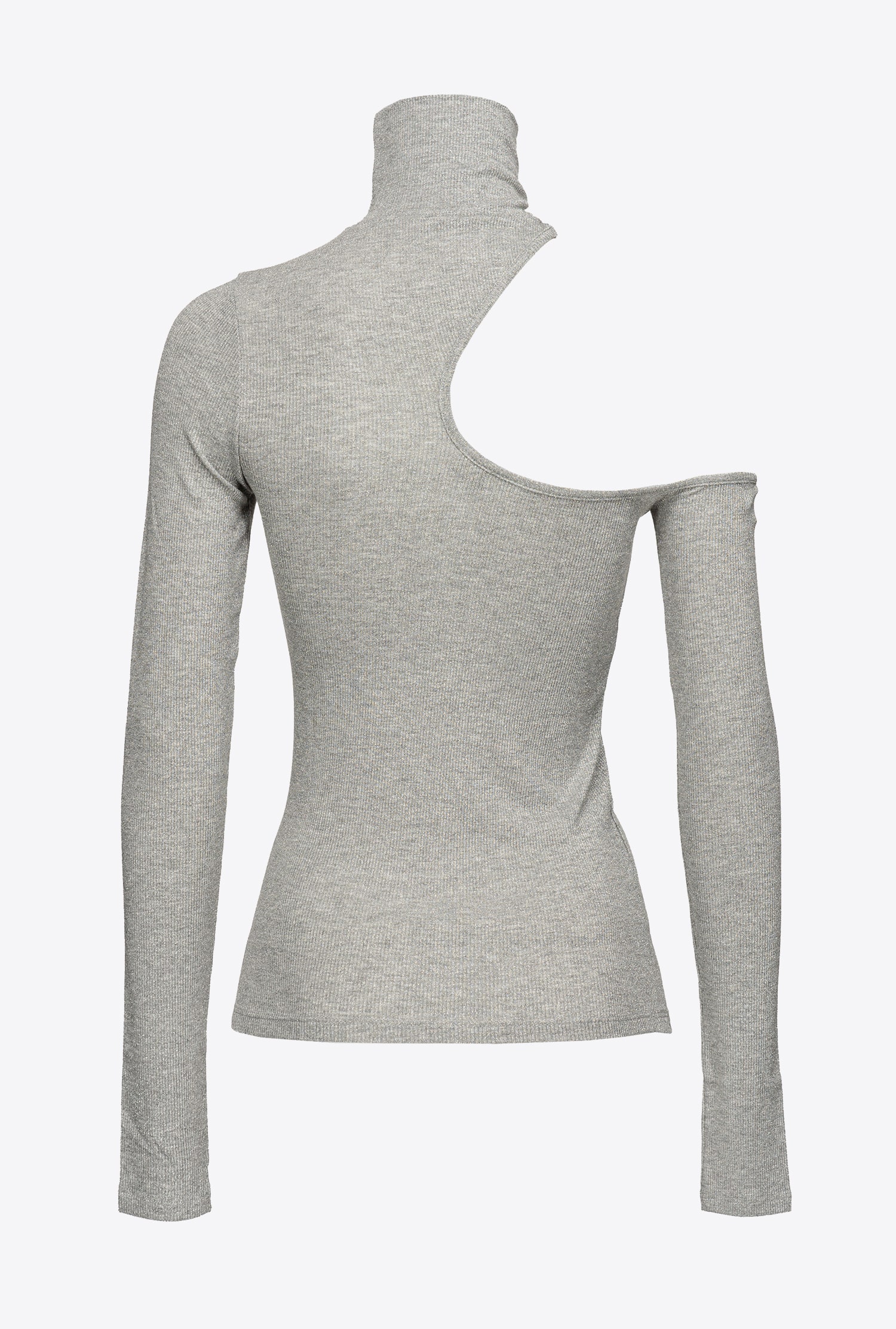 Ribbed lurex turtleneck sweater