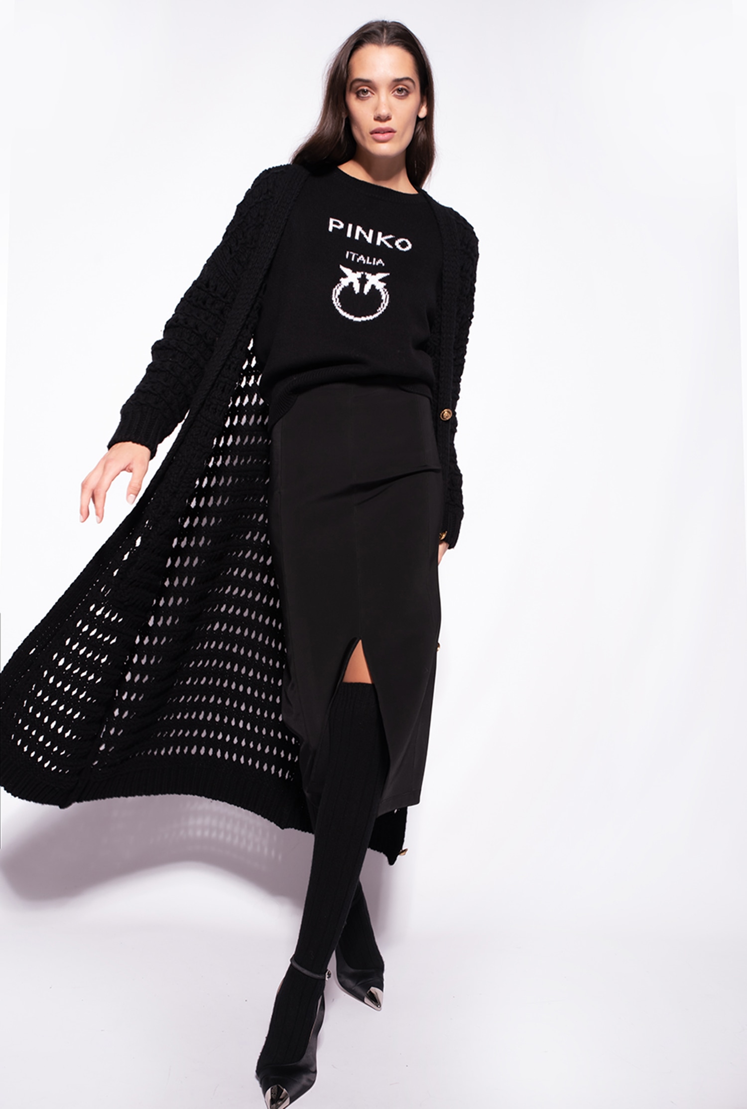 Midi skirt with slit