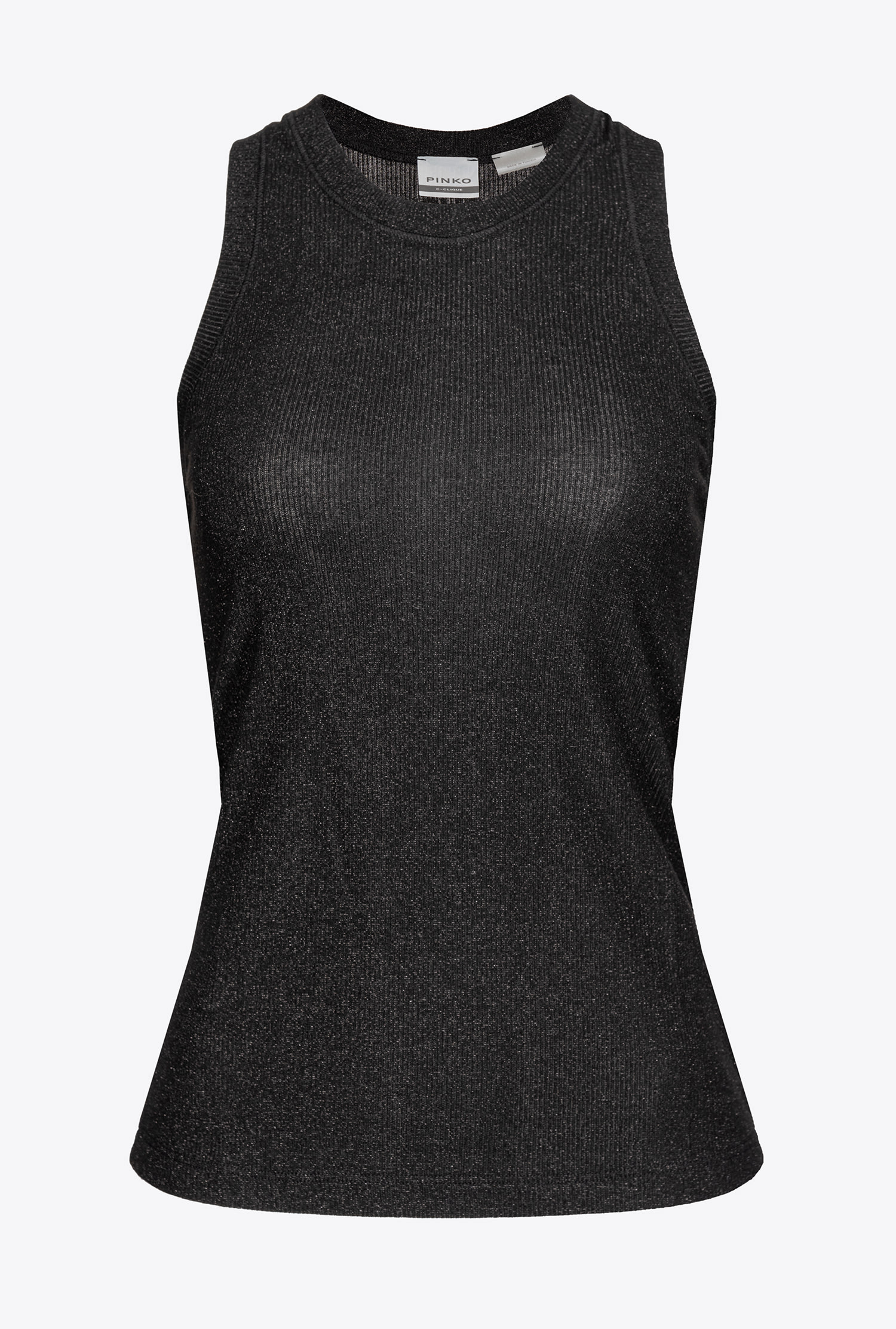 Ribbed lurex vest top
