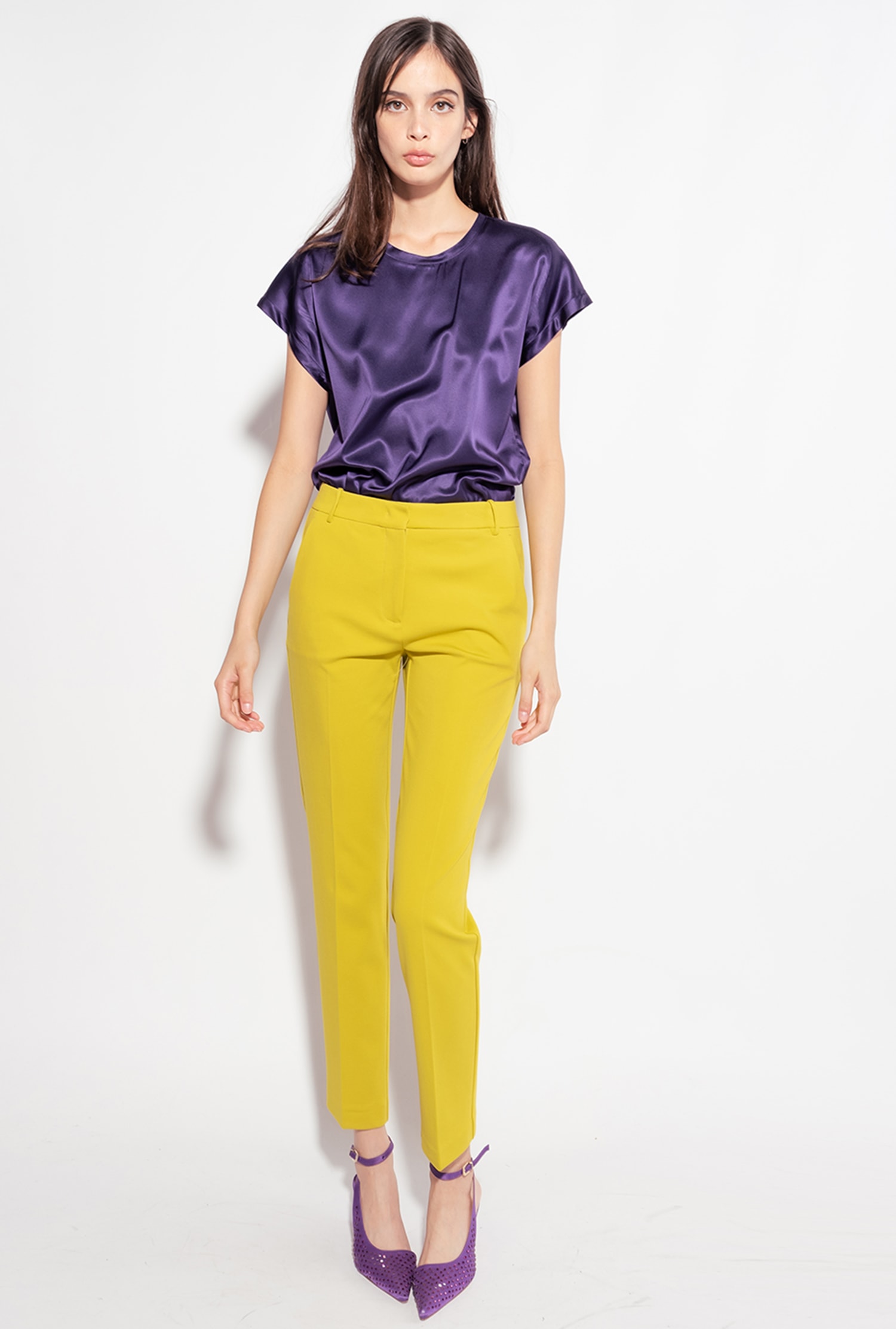 Stretch satin top