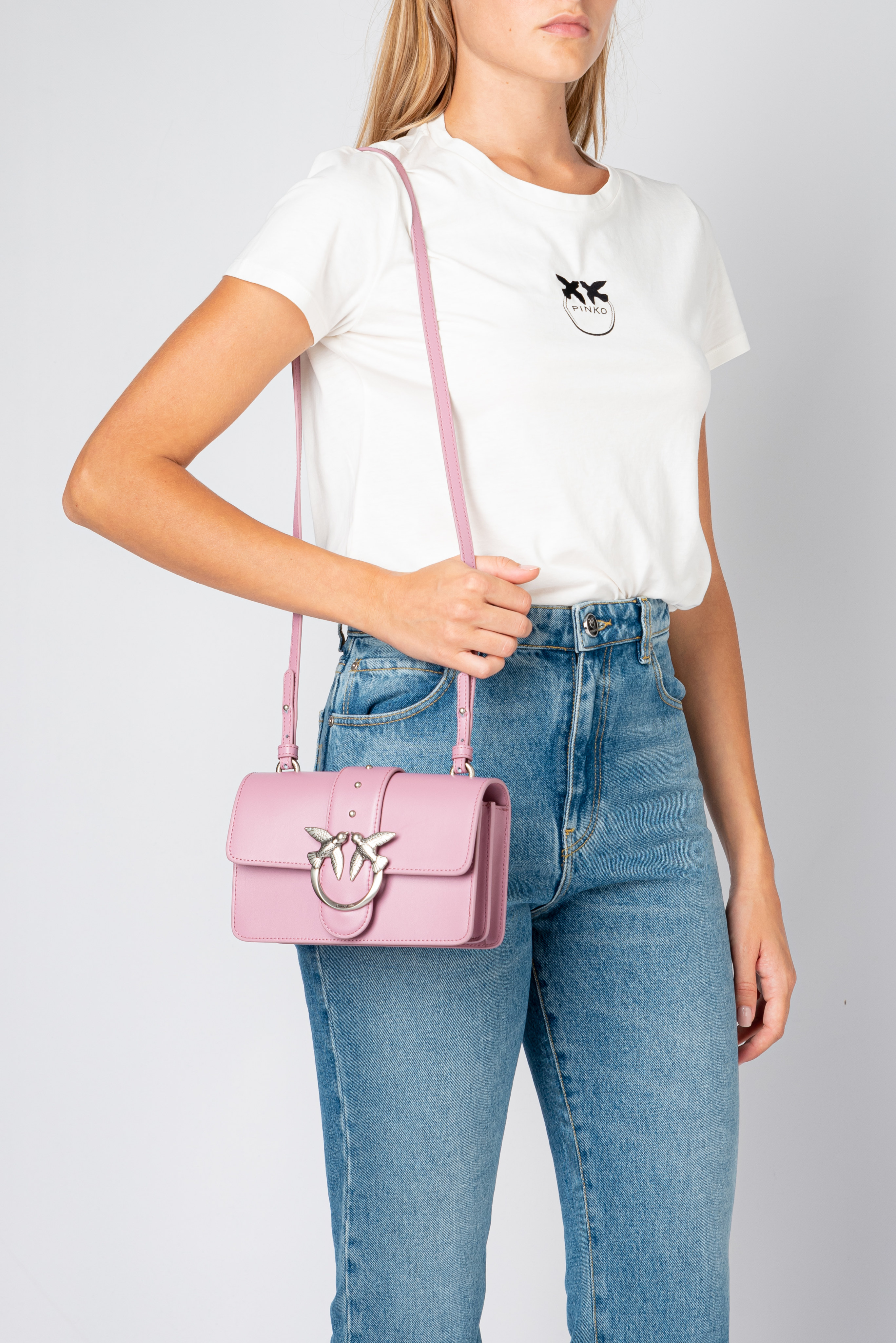 Mini Love Bag Icon with faux fur shoulder strap