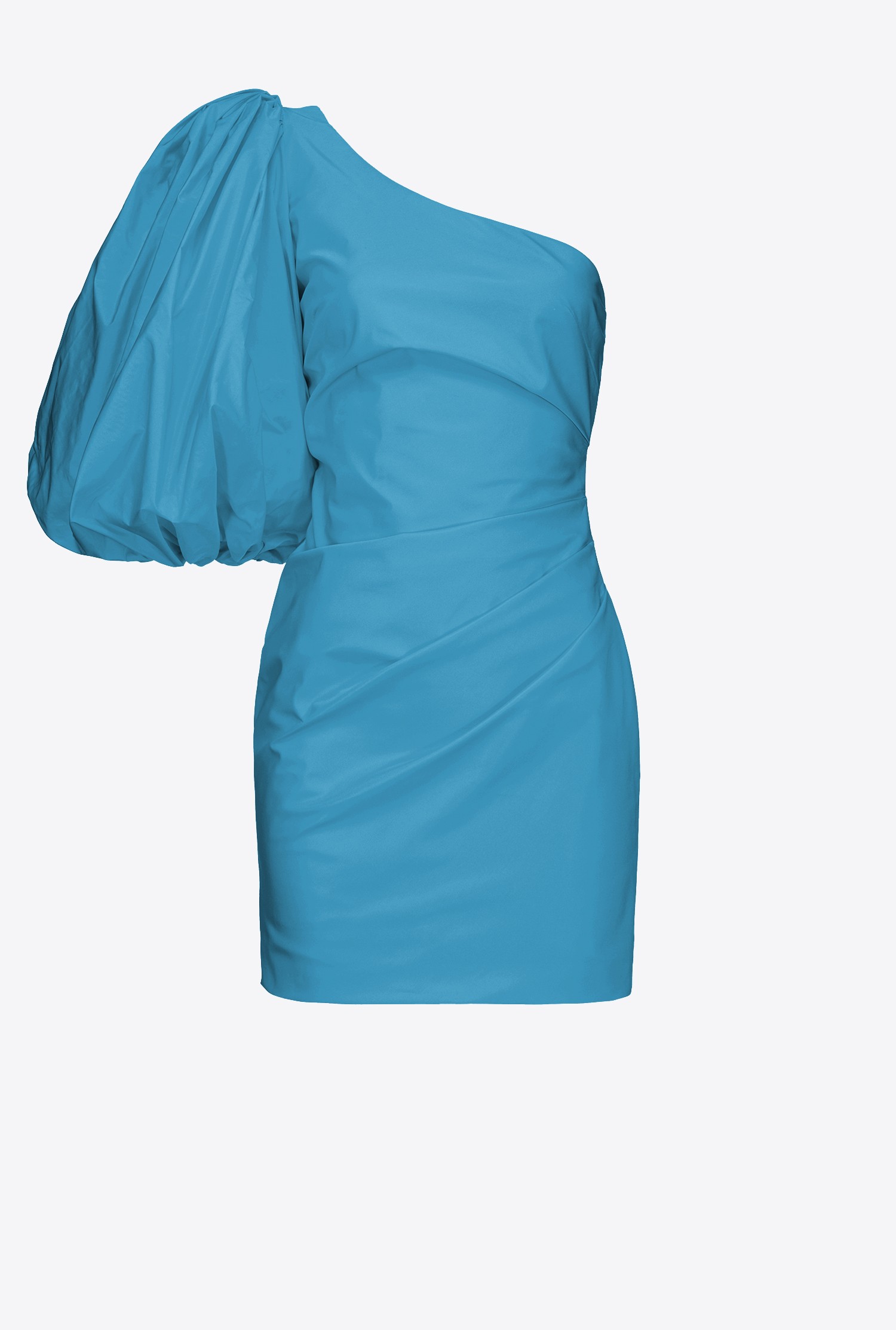 One-shoulder taffeta mini dress