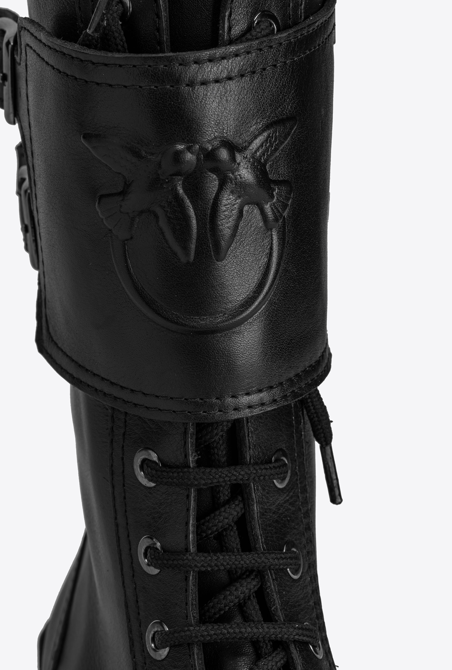 Leather combat boots