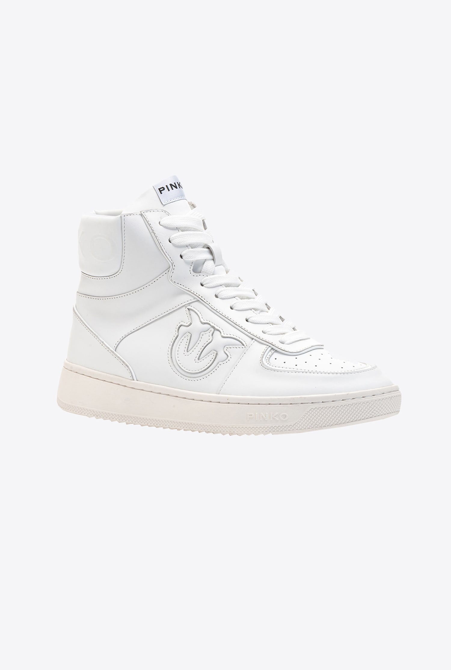 Leather high-top trainers