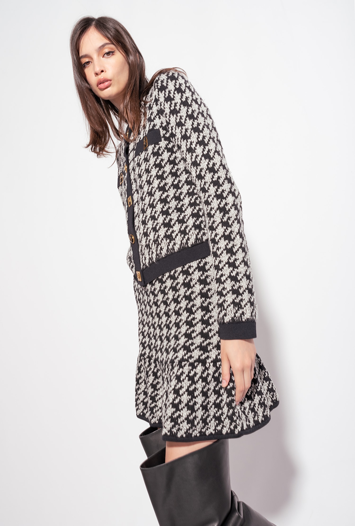 Boxy houndstooth jacket