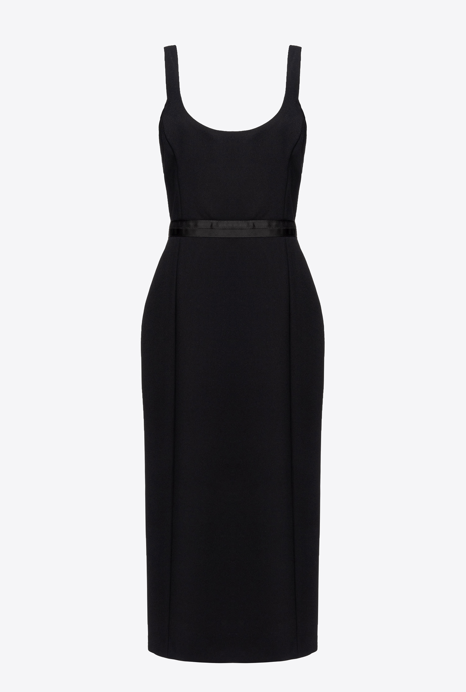 Calf-length dress with bow