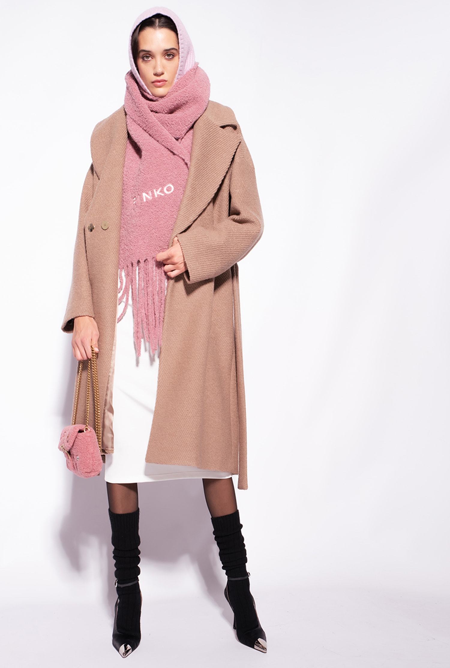 Long, plain, snug-fitting dress