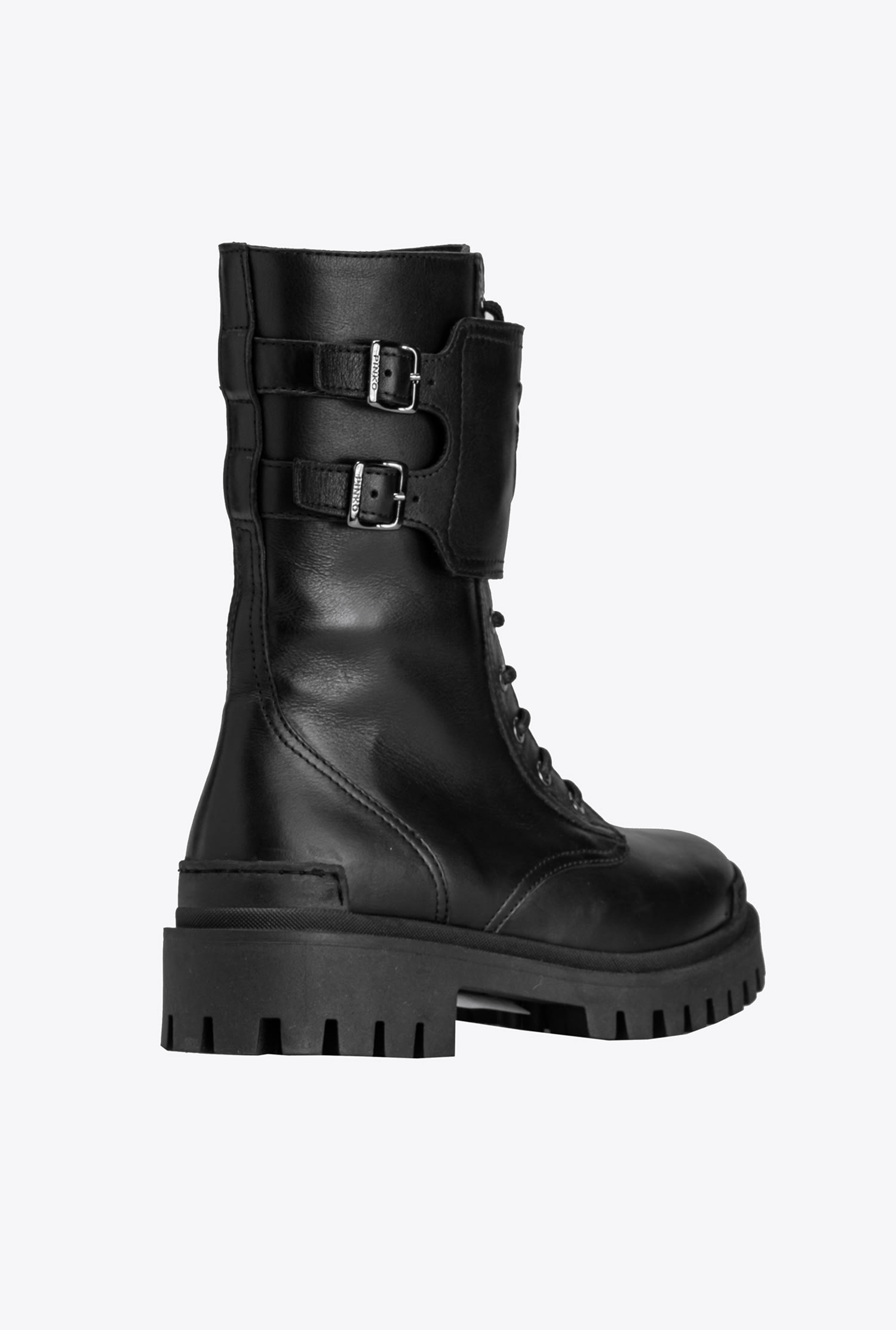 Leather combat boots