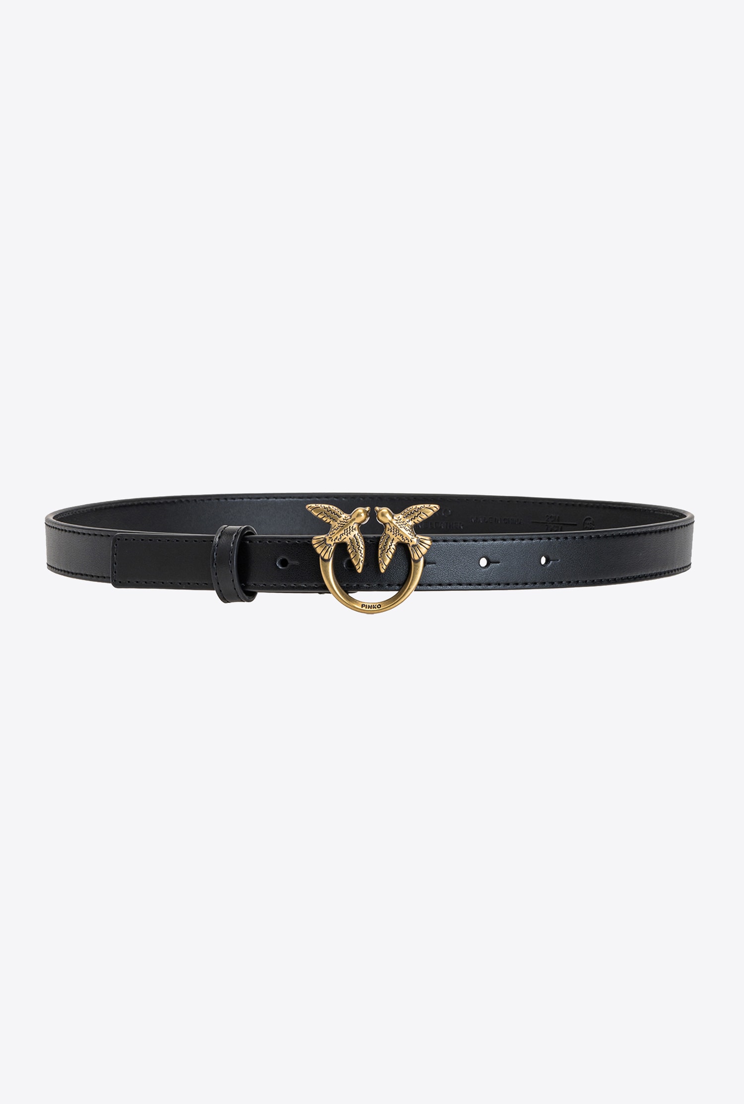 Love Birds thin leather belt