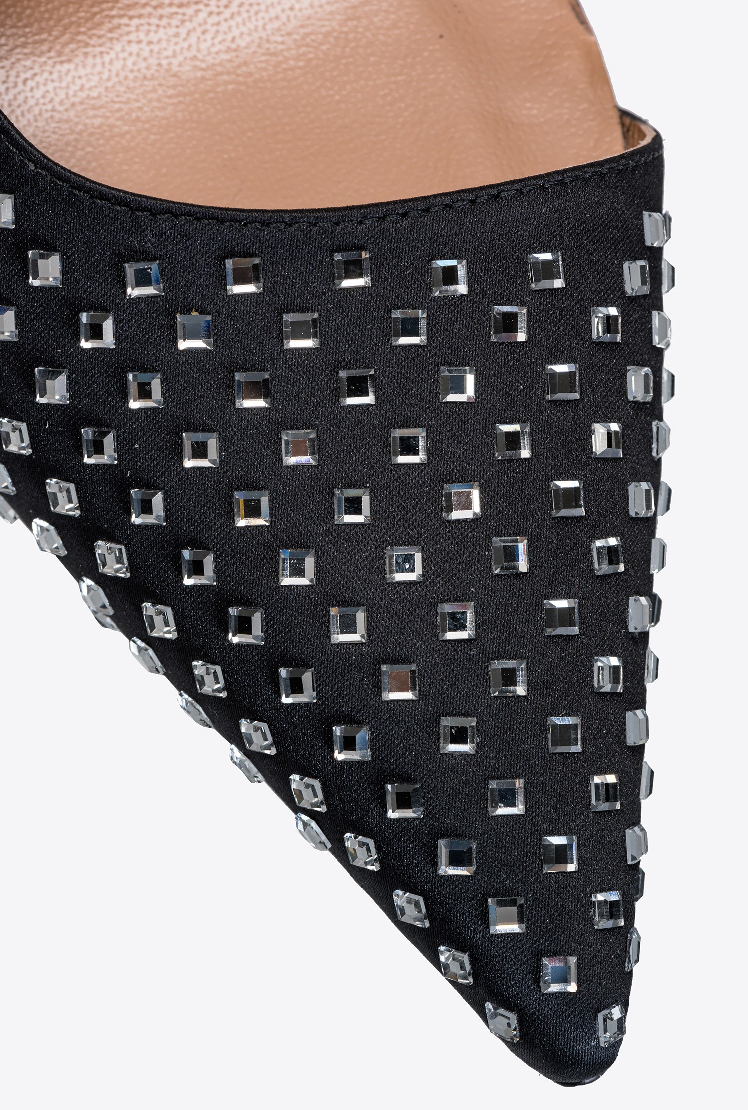 Heeled slingbacks with rhinestones