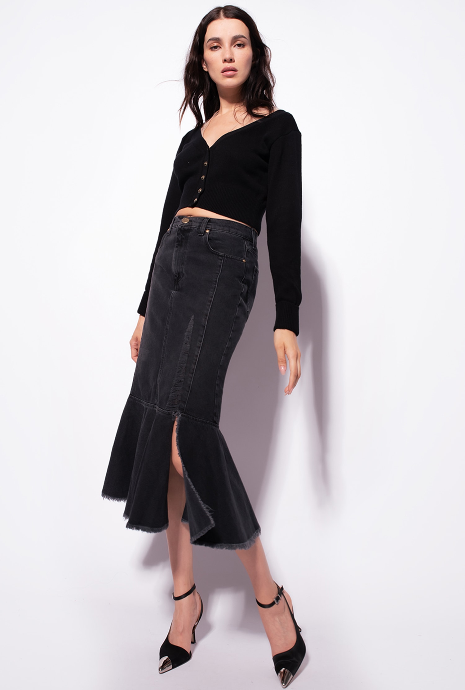 Soft wool and tulle cardigan