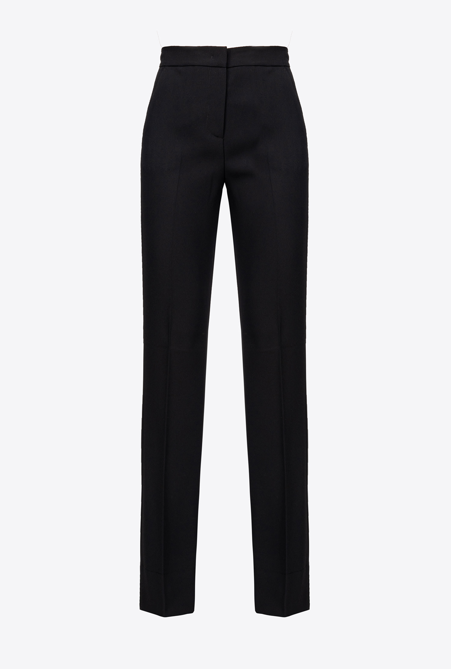 Flared poly crepe trousers