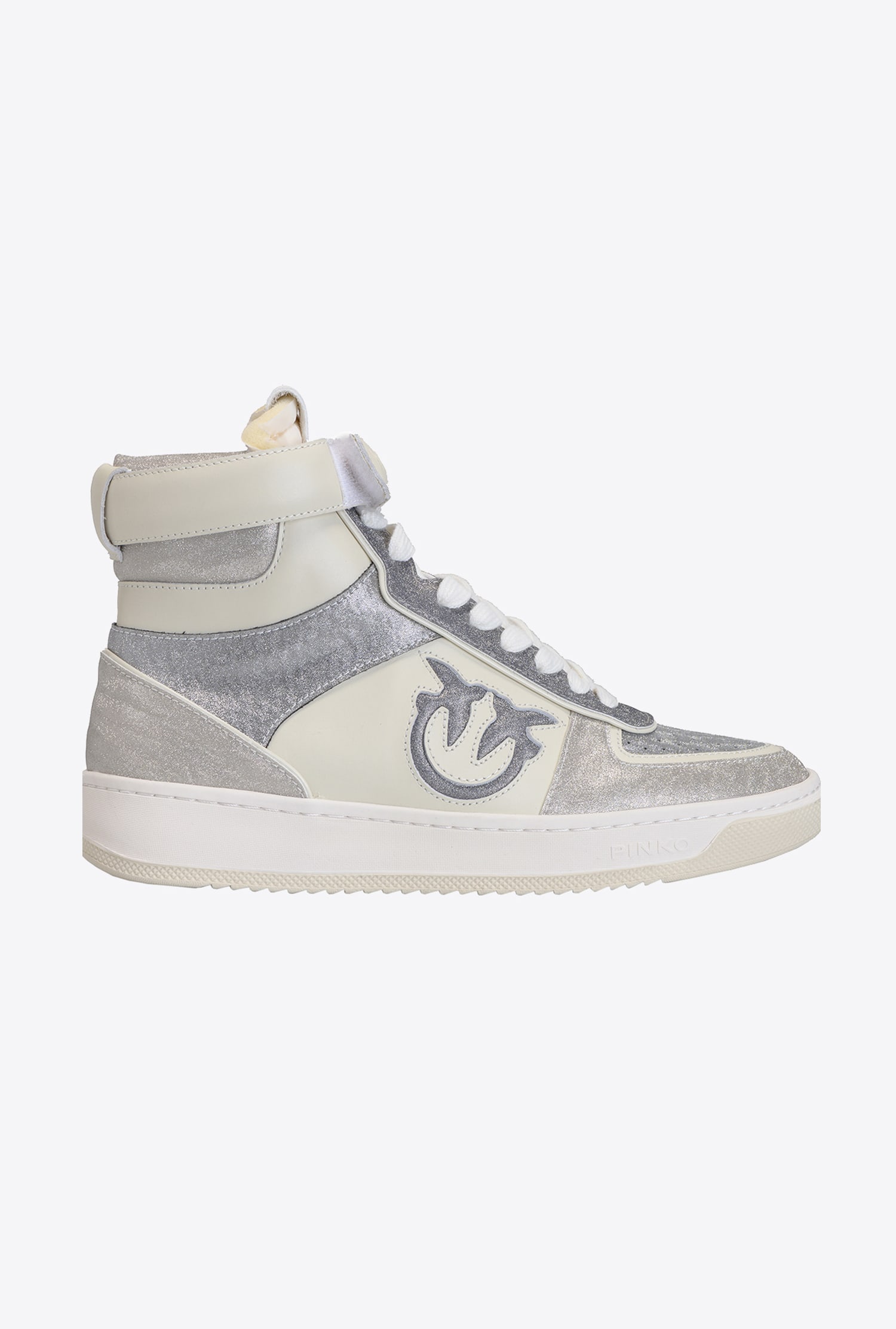 High-top sneakers with glitter