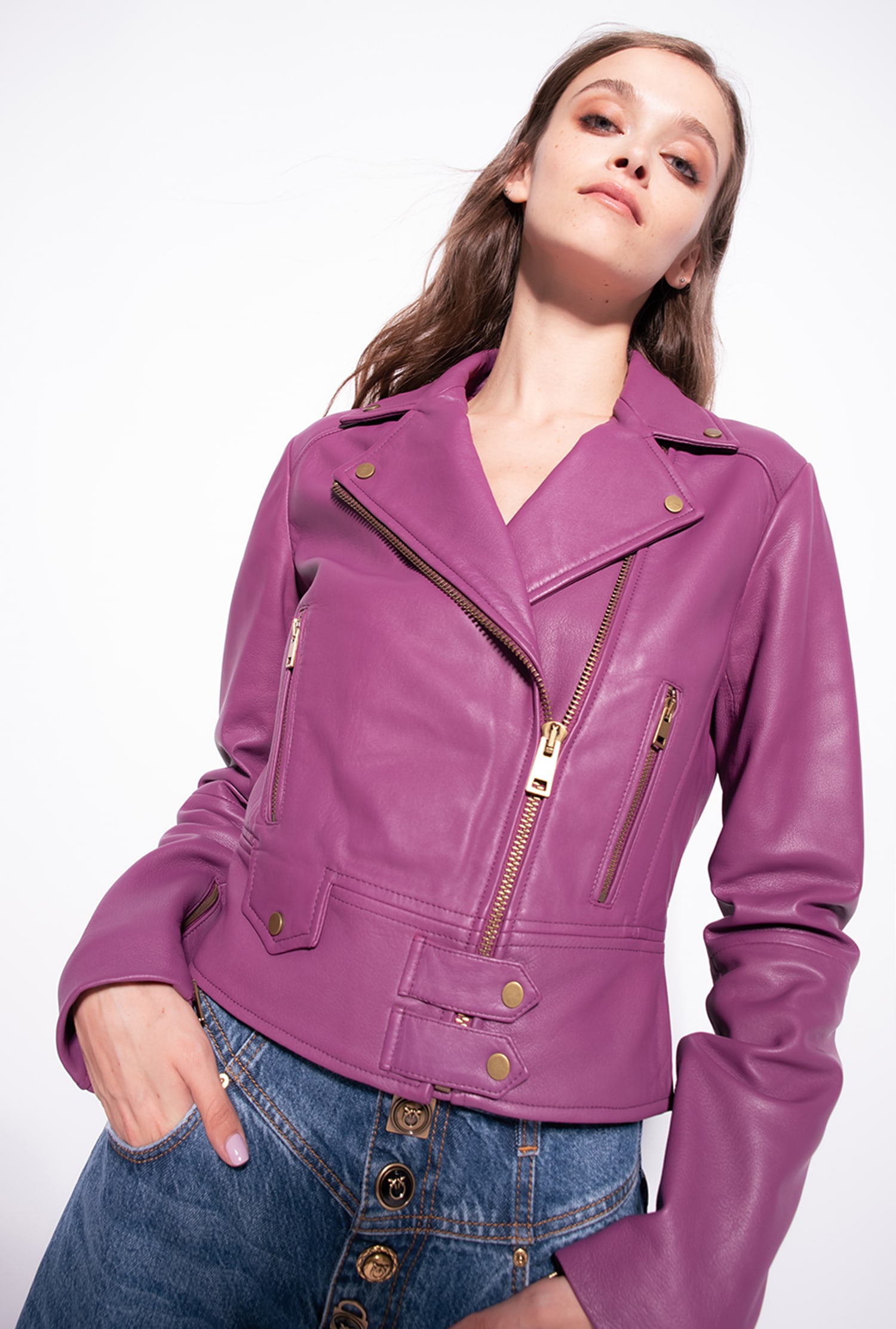 Nappa leather biker jacket