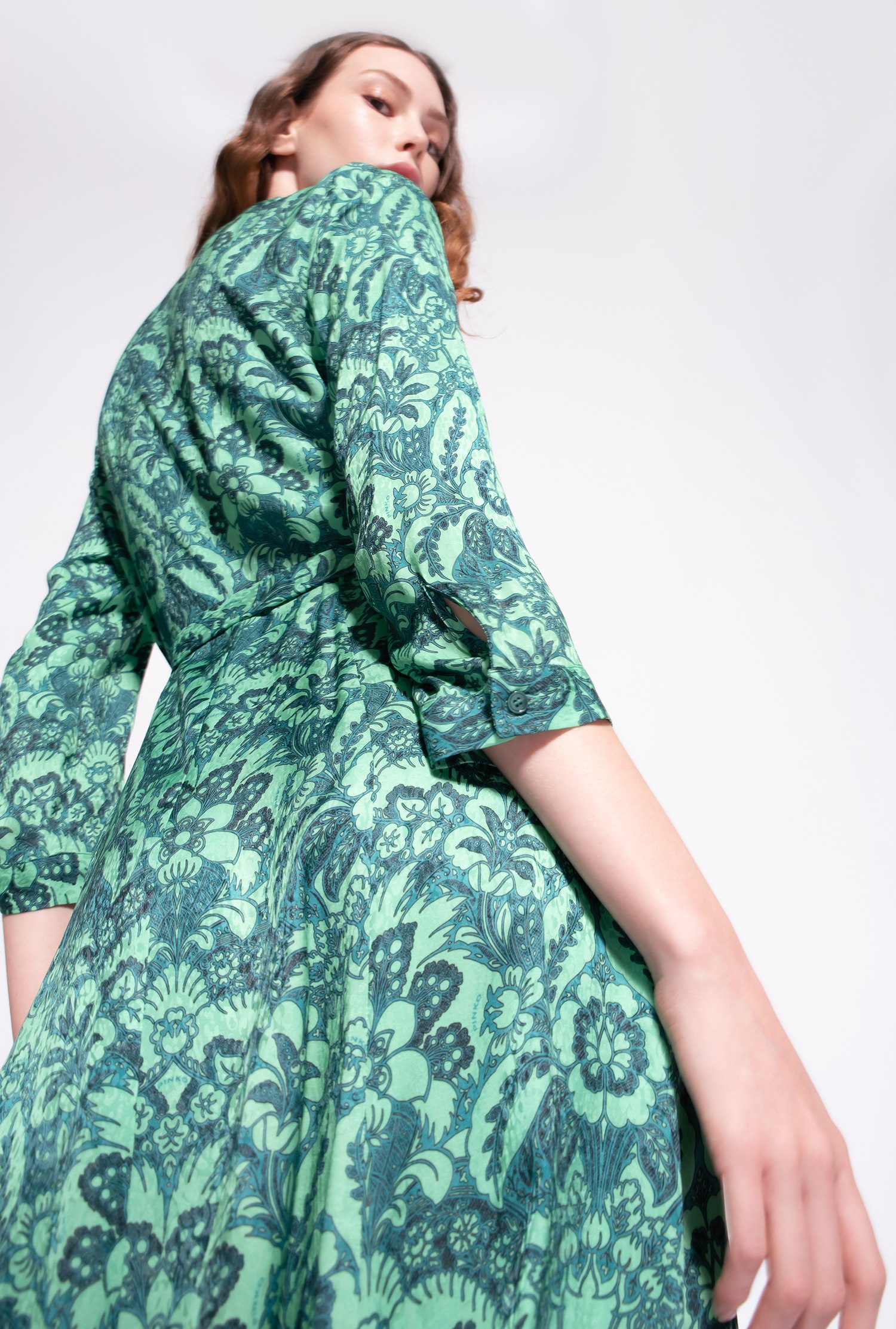 Long floral shirt dress