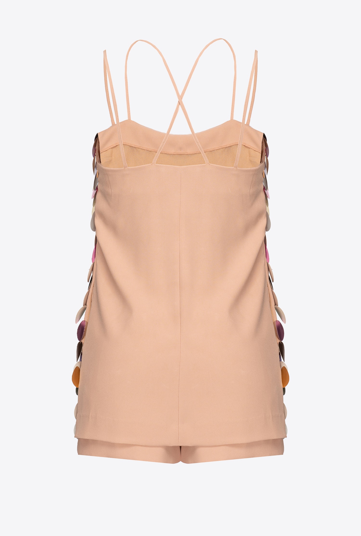 Macro-sequinned vest top and shorts