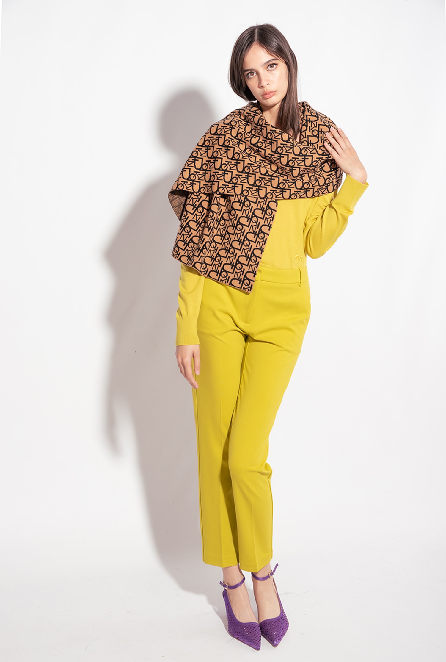 Cashmere jacquard scarf