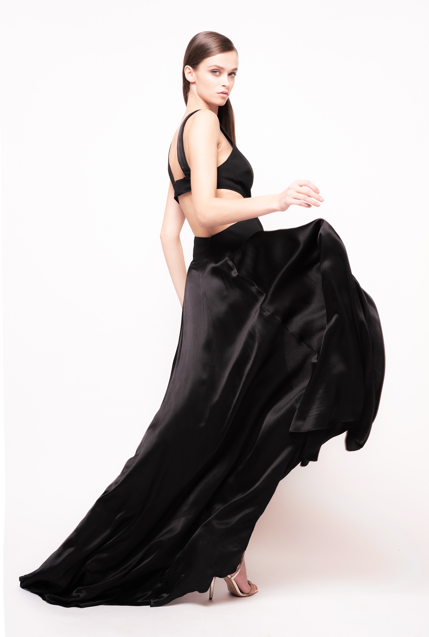 Long dress with open back