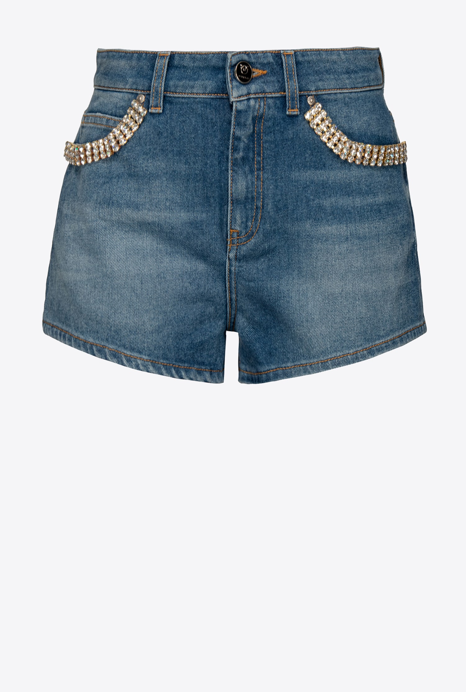 Denim shorts with rhinestones