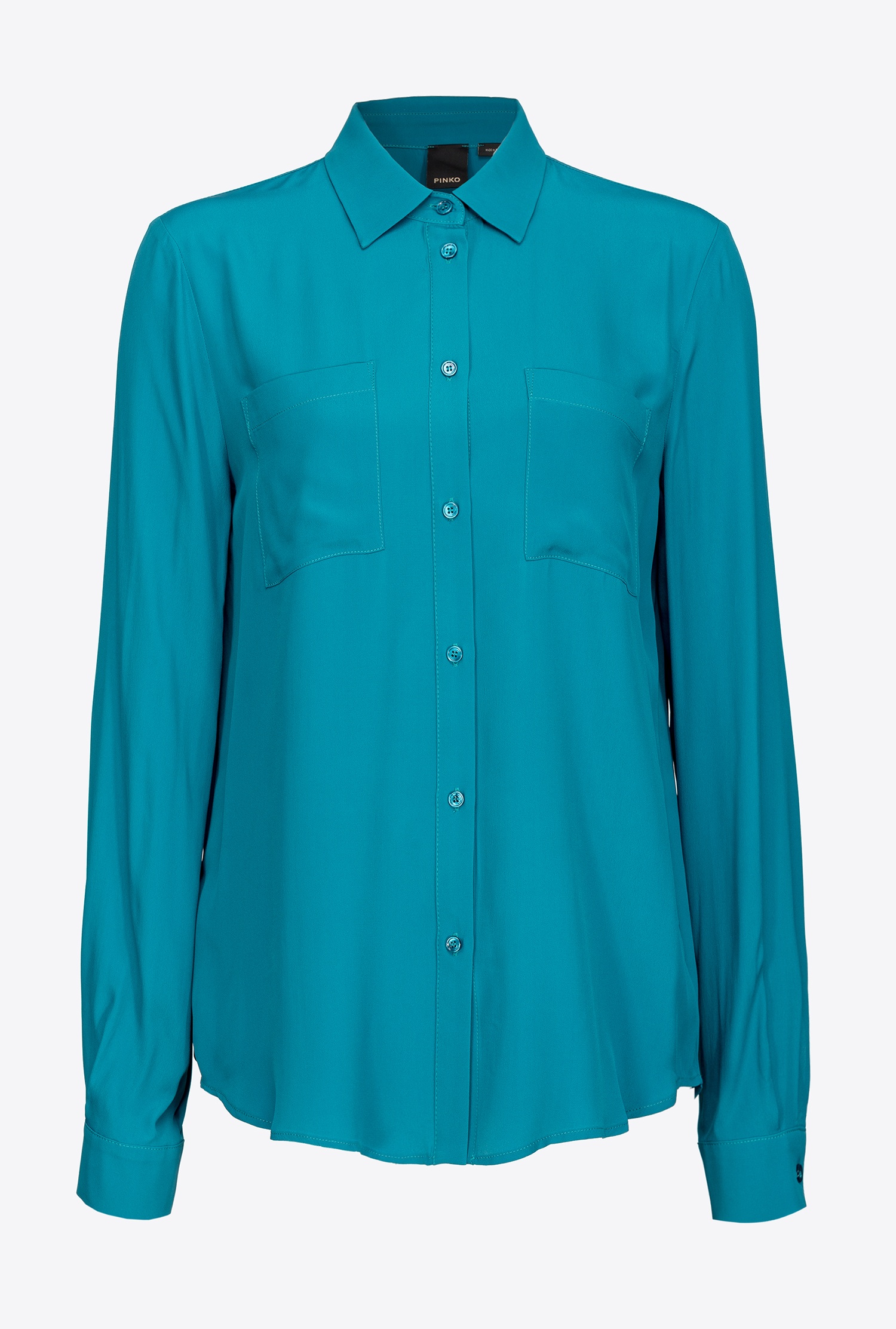 Silk-blend shirt with breast pocket