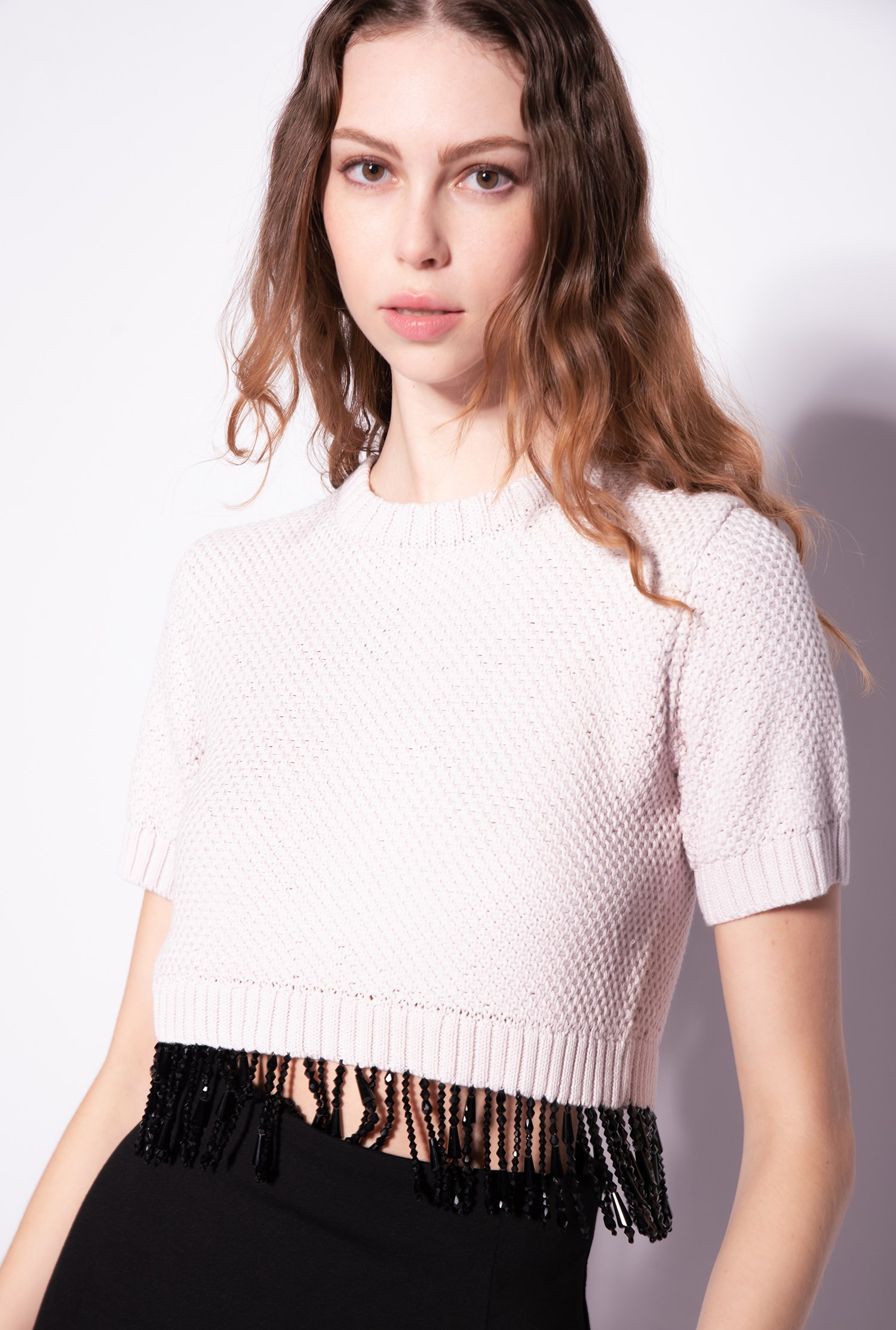 Crop top with bead detailing