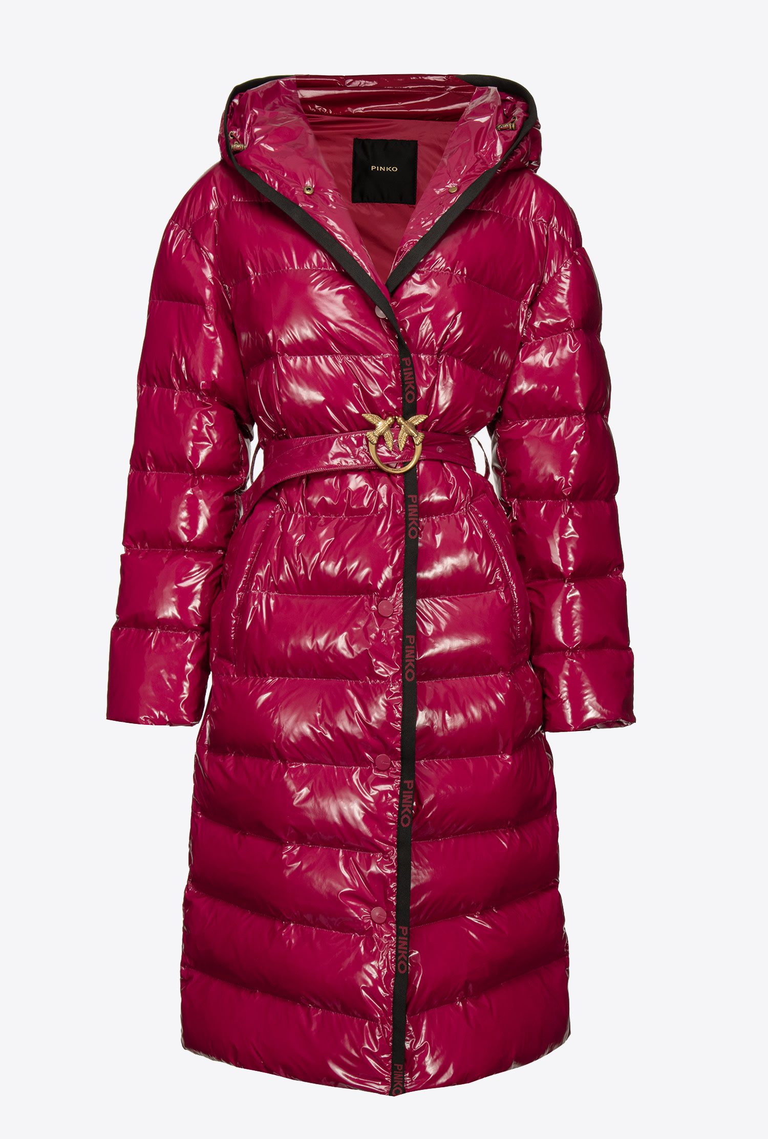 Long crystal nylon down jacket