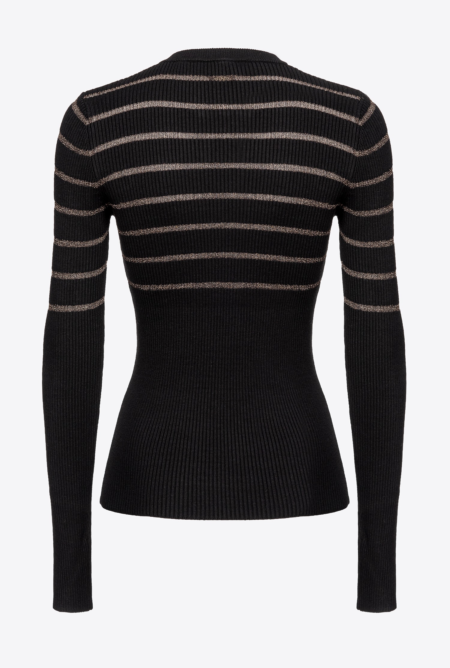 Long-sleeved lurex striped sweater