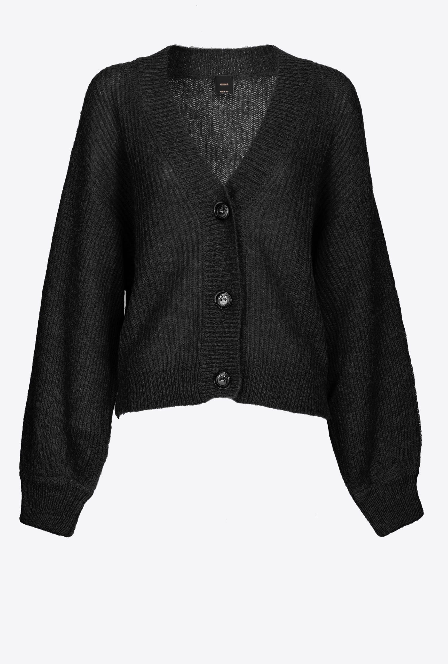 Cropped rib-knit cardigan