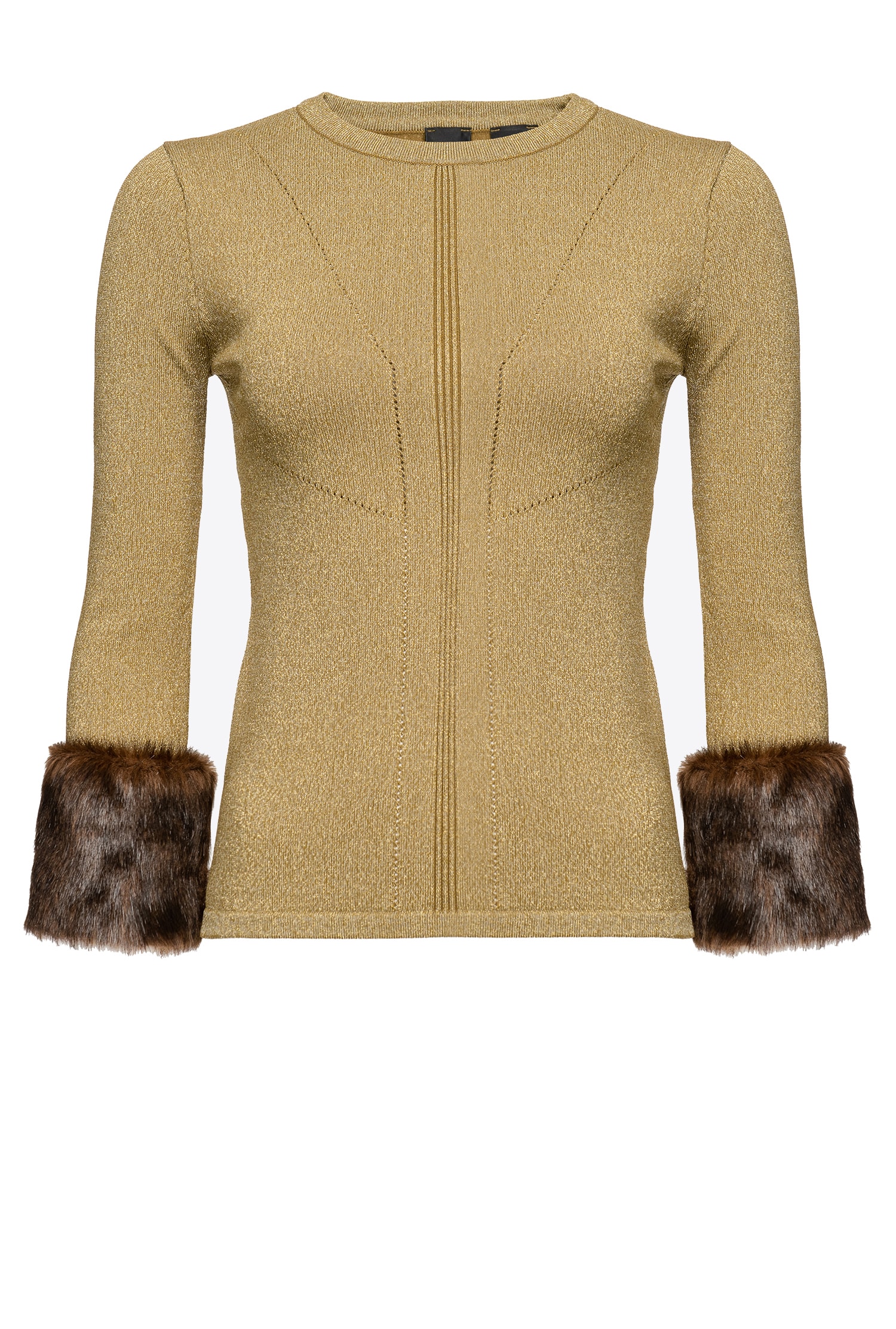 Sweater with faux fur cuffs