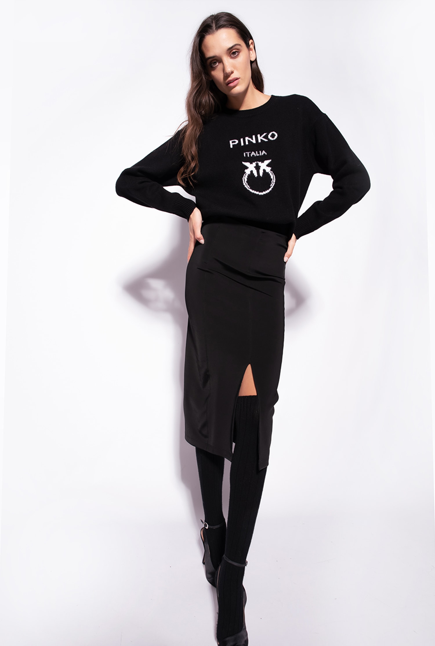 Midi skirt with slit