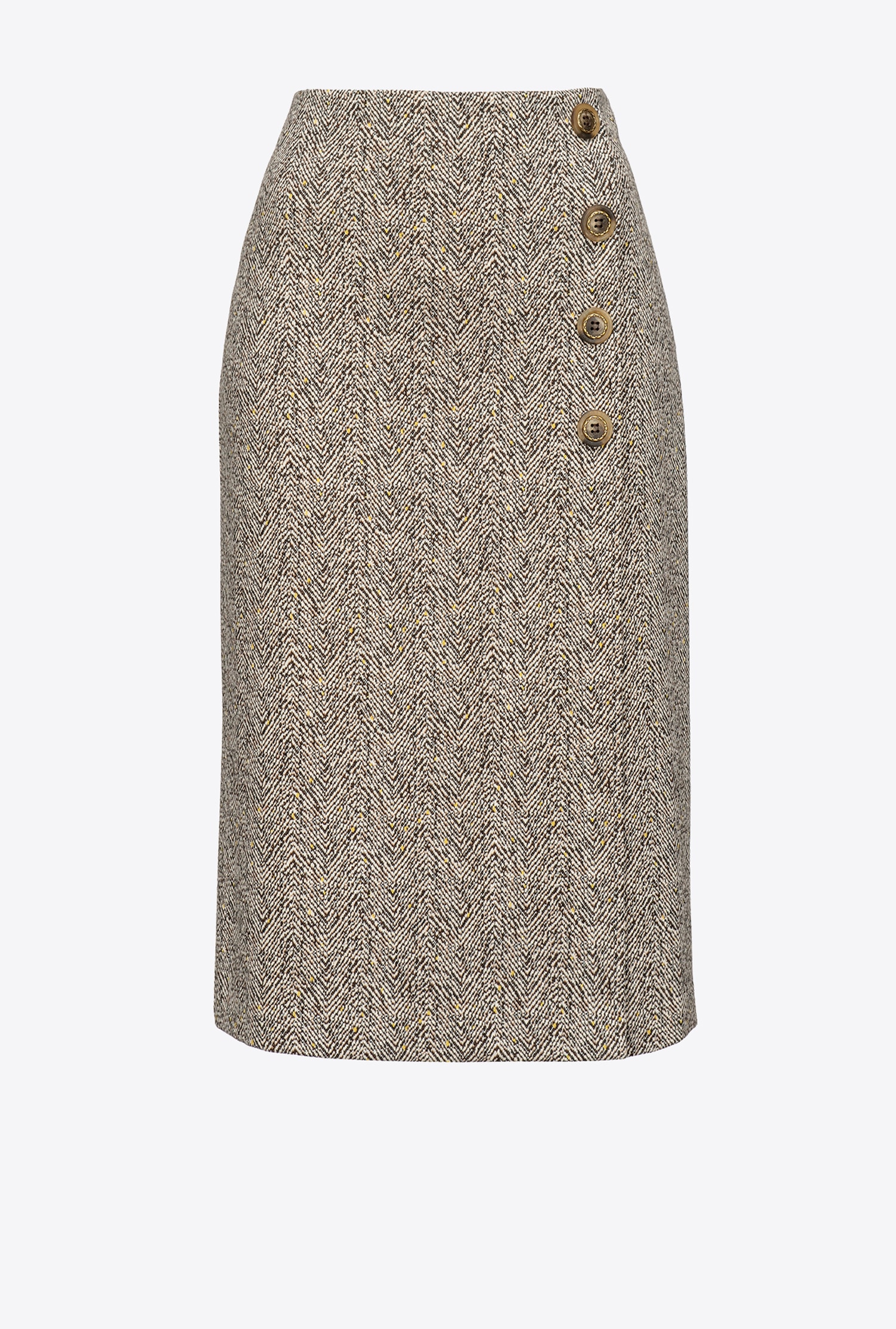 Midi dress with herringbone motif